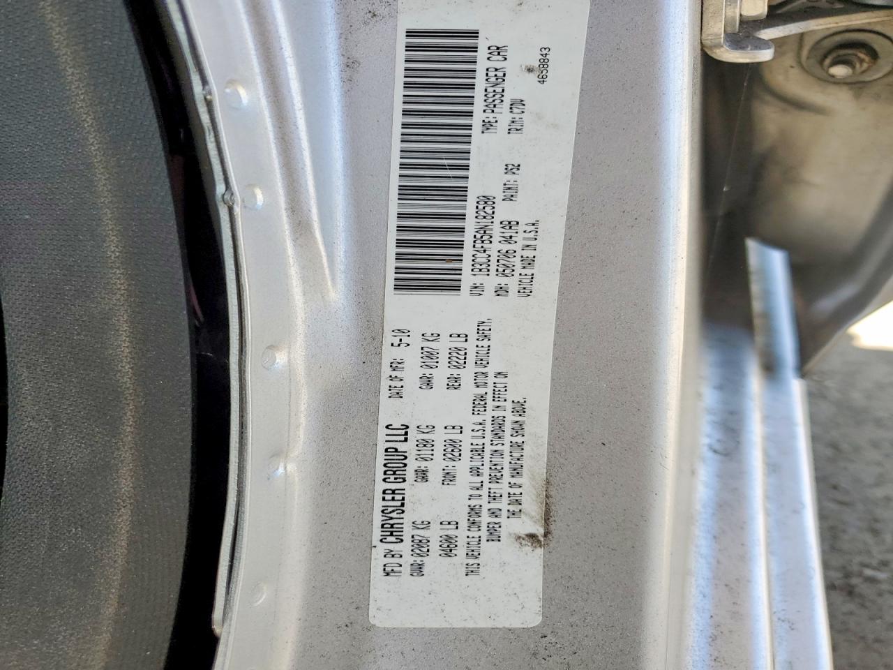 2010 Dodge Avenger Sxt Silver vin: 1B3CC4FB5AN182580
