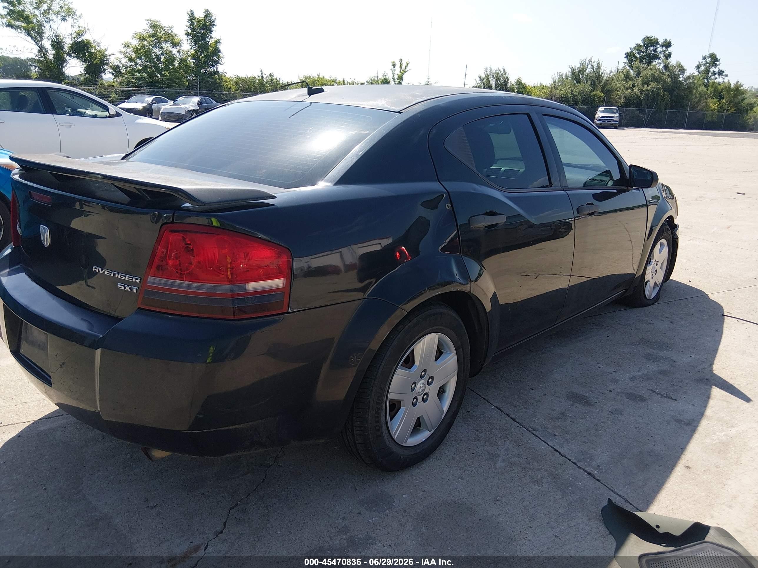 2010 Dodge Avenger Sxt Black vin: 1B3CC4FB7AN198506