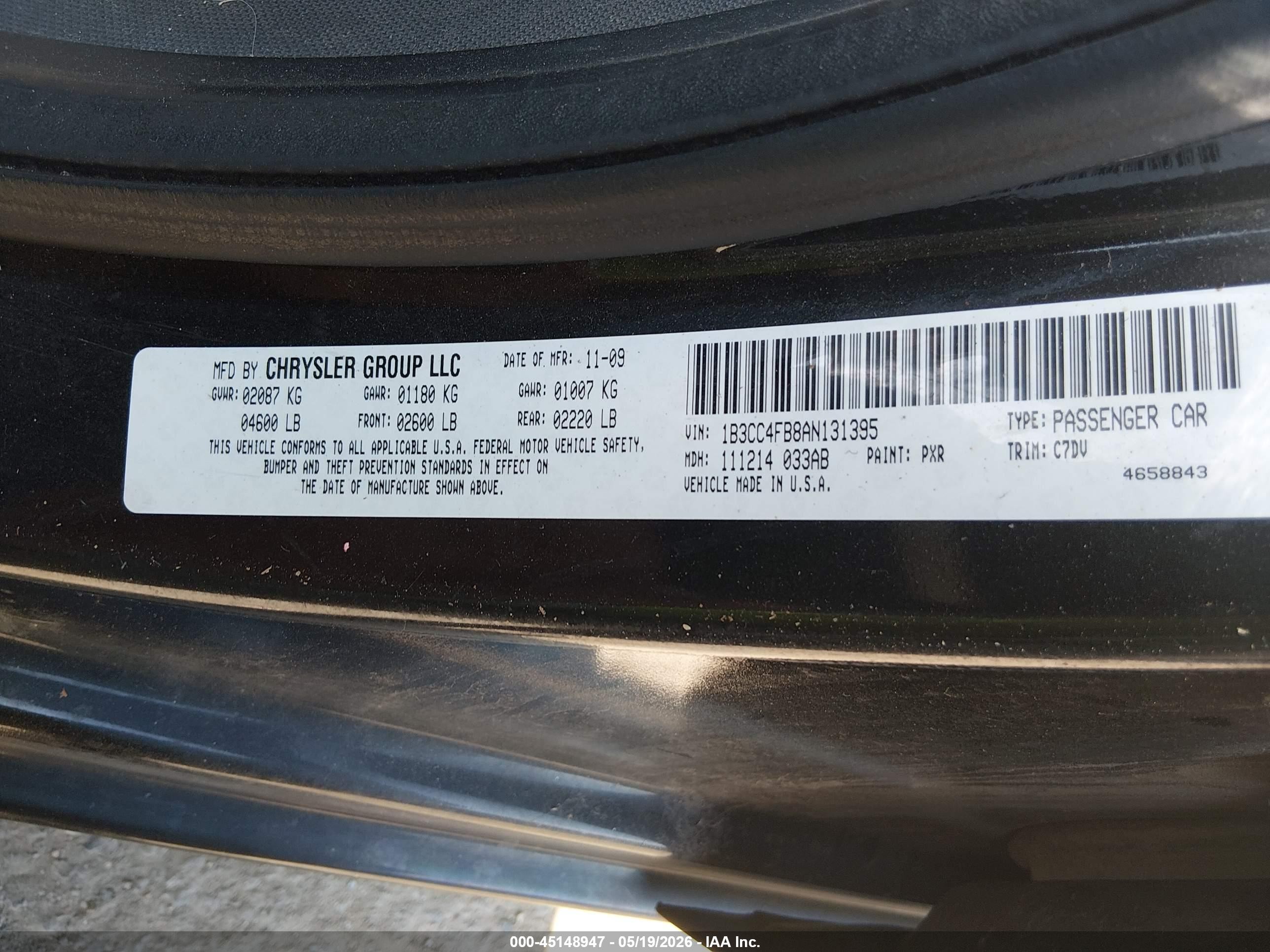 2010 Dodge Avenger Sxt Black vin: 1B3CC4FB8AN131395