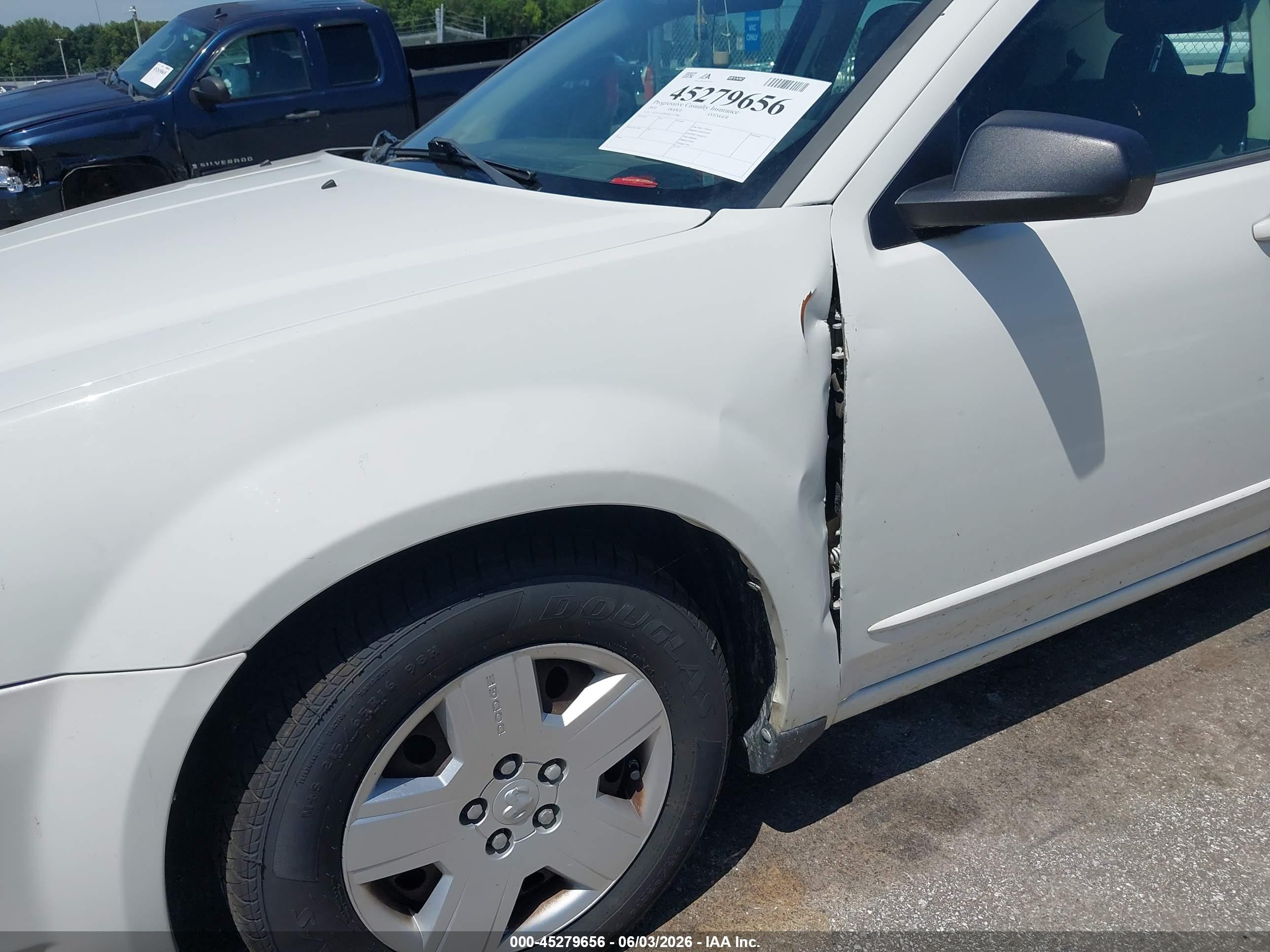2010 Dodge Avenger Sxt White vin: 1B3CC4FB9AN232980