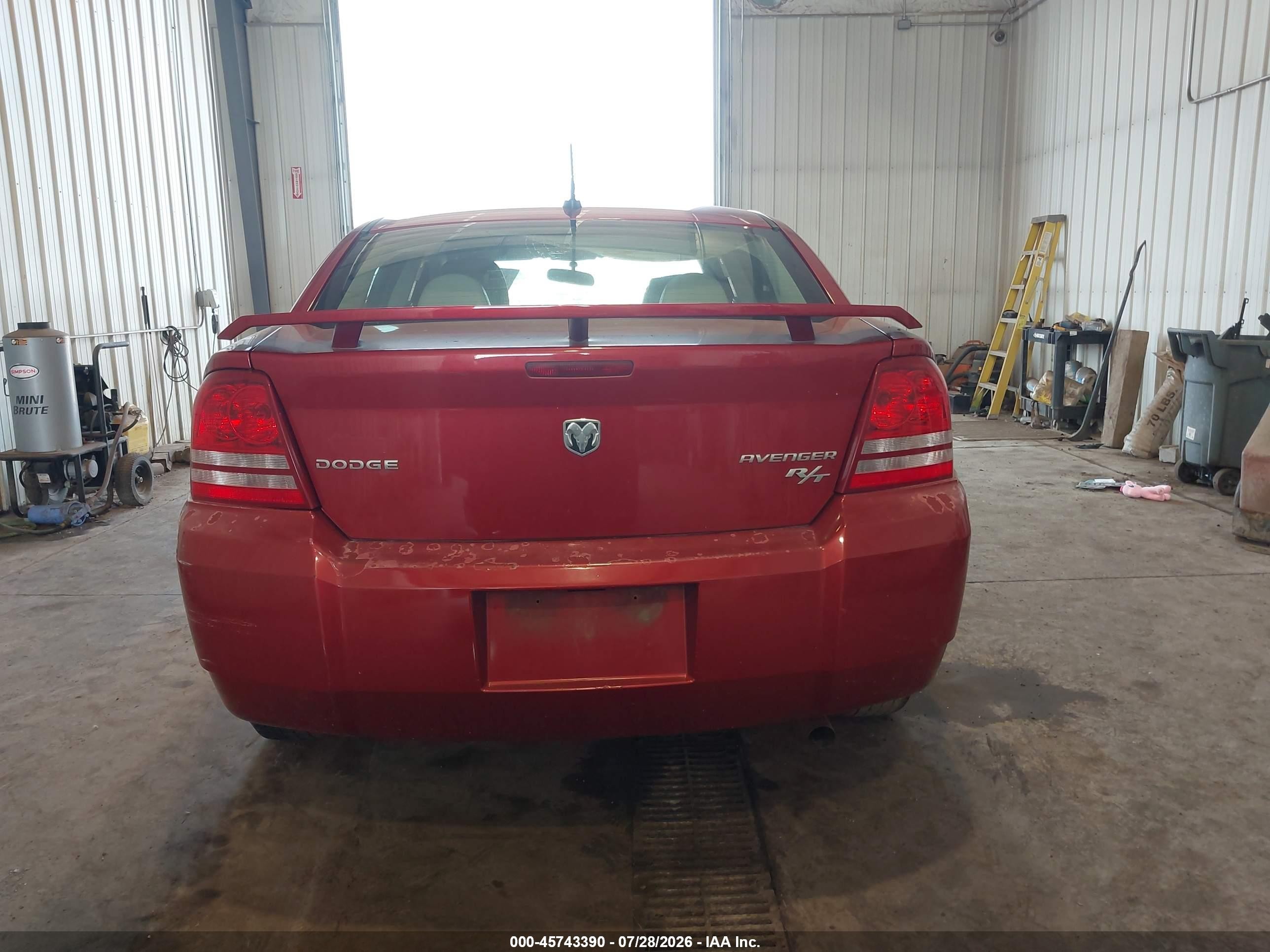 2010 Dodge Avenger R/t Red vin: 1B3CC5FB4AN221505