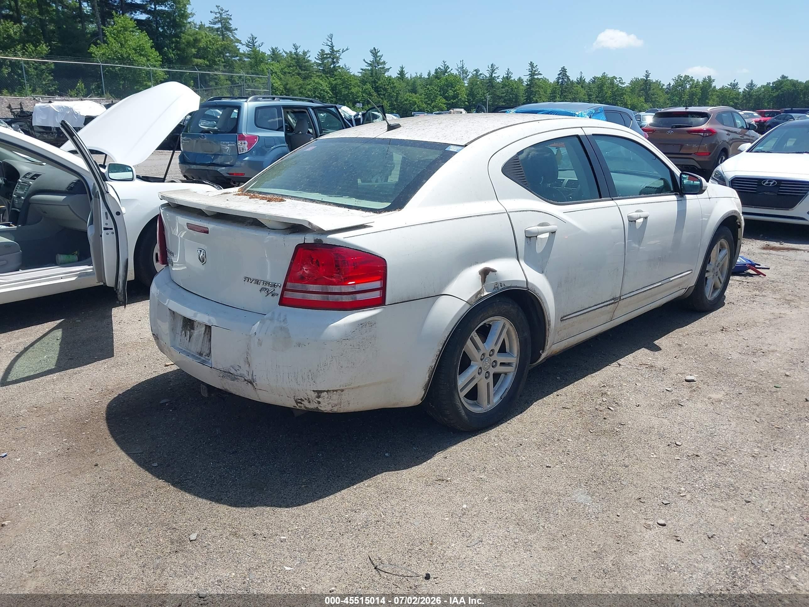 2010 Dodge Avenger R/t White vin: 1B3CC5FB9AN156490