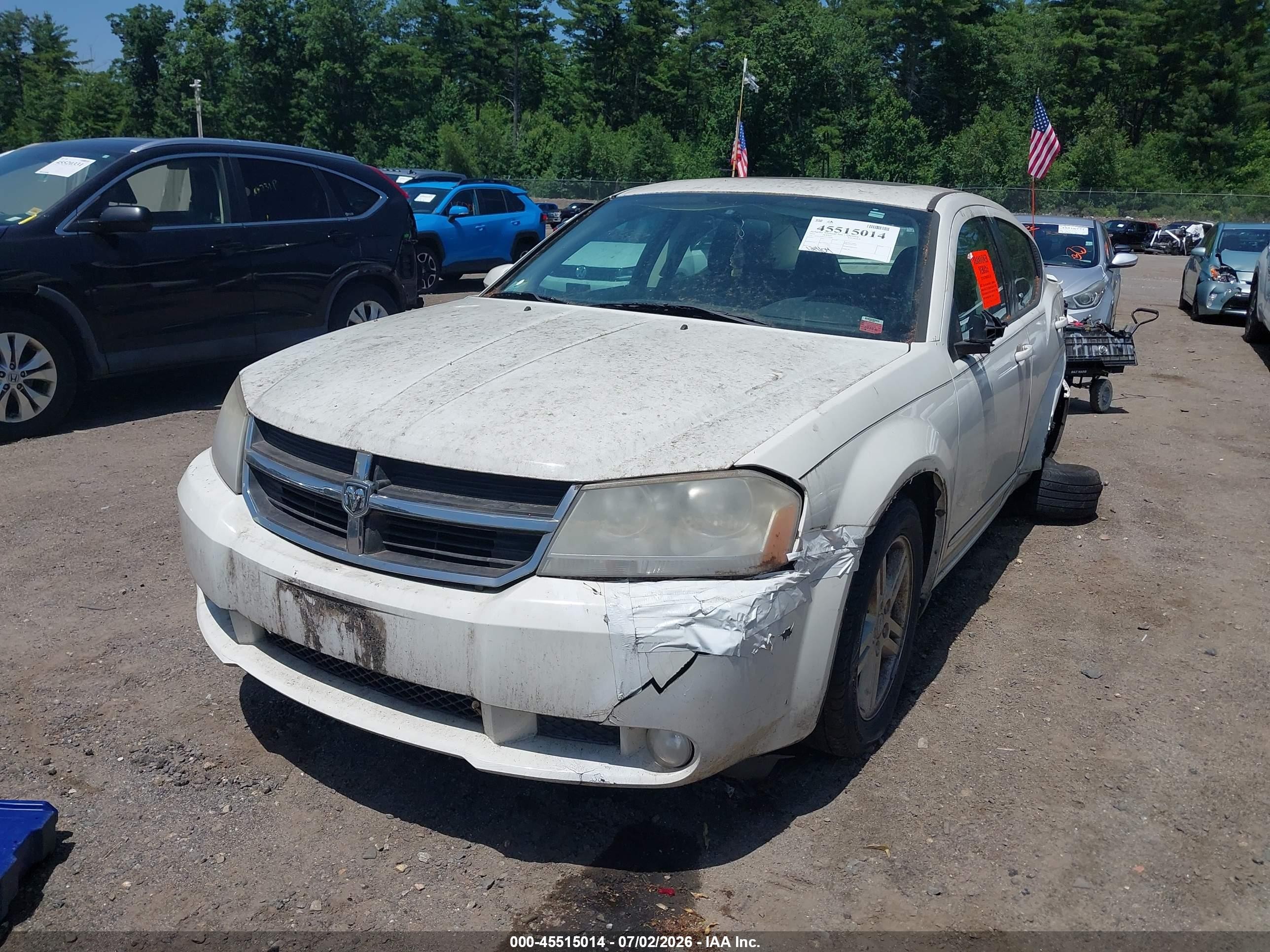 2010 Dodge Avenger R/t White vin: 1B3CC5FB9AN156490
