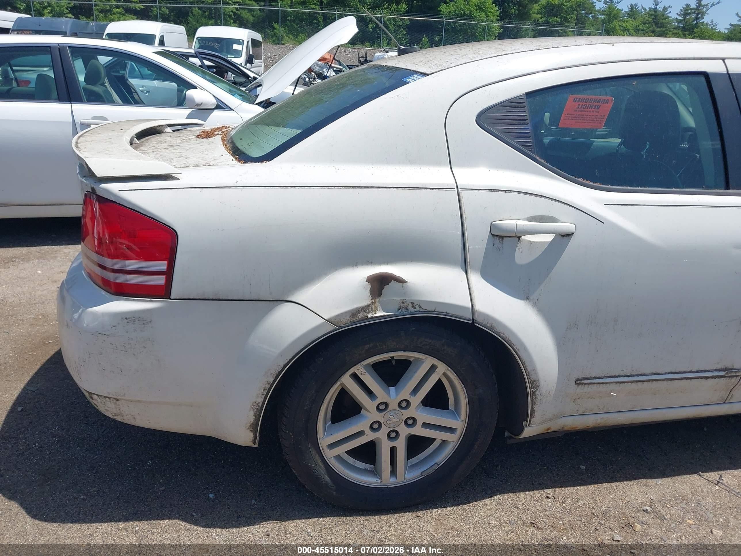2010 Dodge Avenger R/t White vin: 1B3CC5FB9AN156490