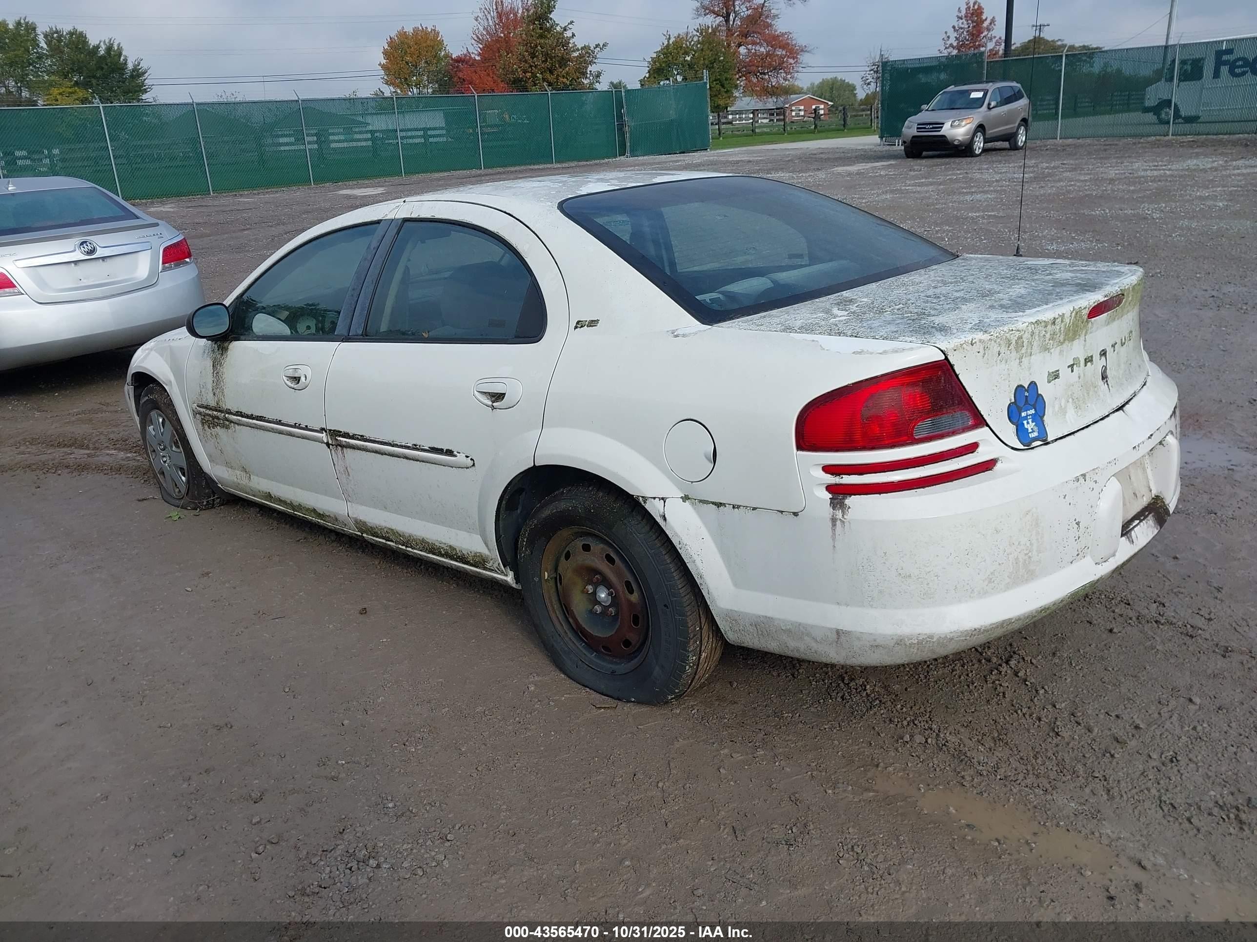 2001 Dodge Stratus Se White vin: 1B3EJ46U71N508234
