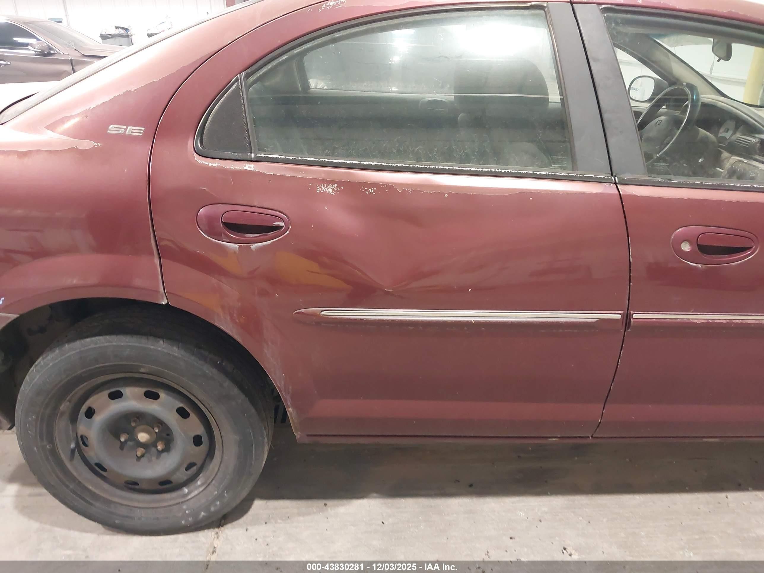 2001 Dodge Stratus Se Red vin: 1B3EJ46UX1N581744