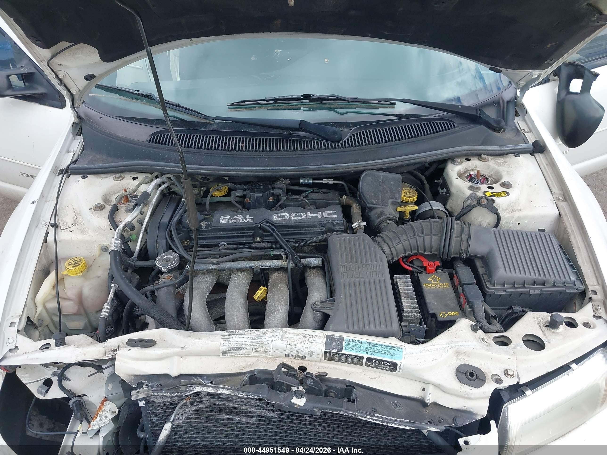 2000 Dodge Stratus Se White vin: 1B3EJ46X0YN104986