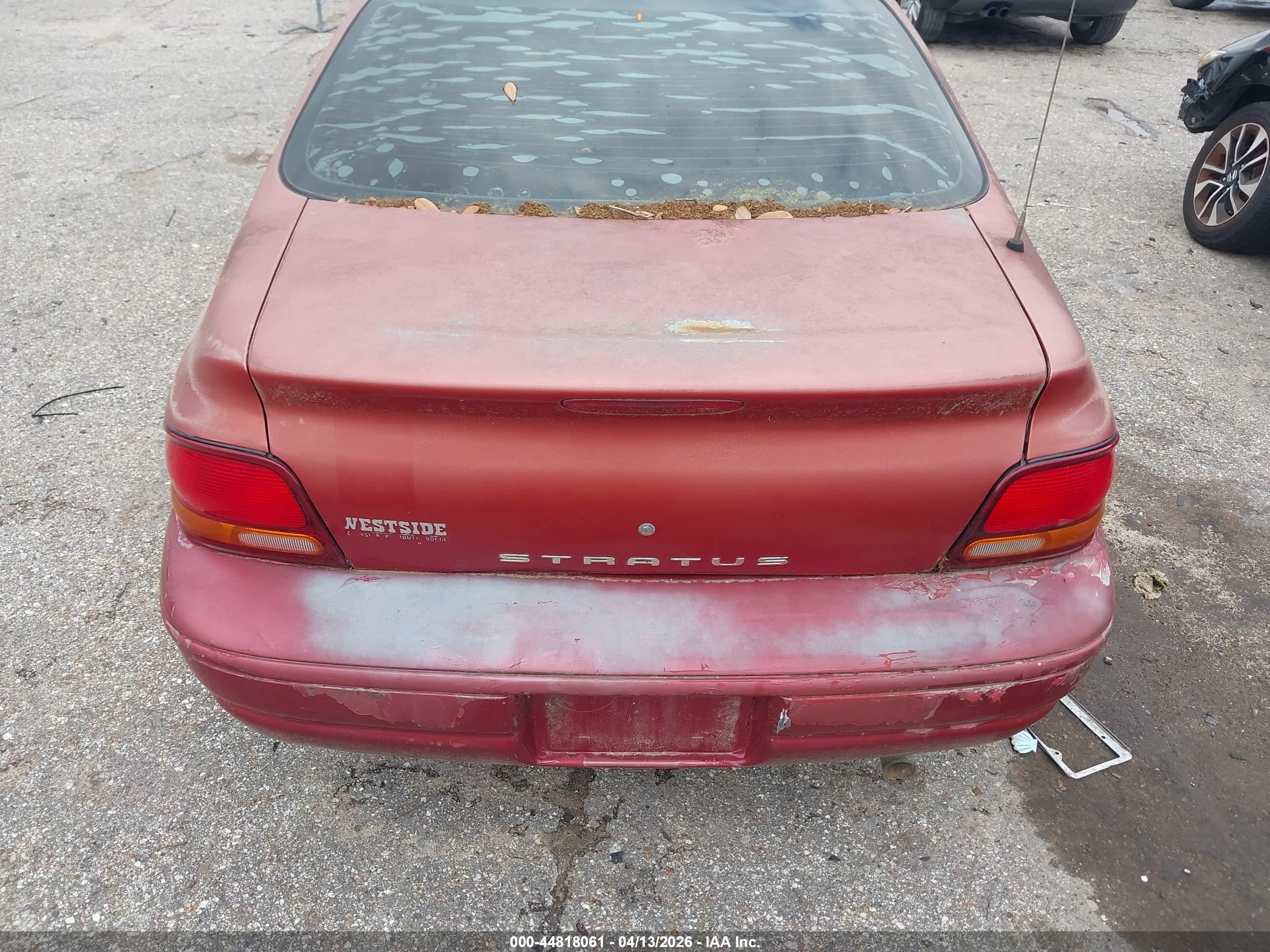2000 Dodge Stratus Se Красный vin: 1B3EJ46X2YN149511