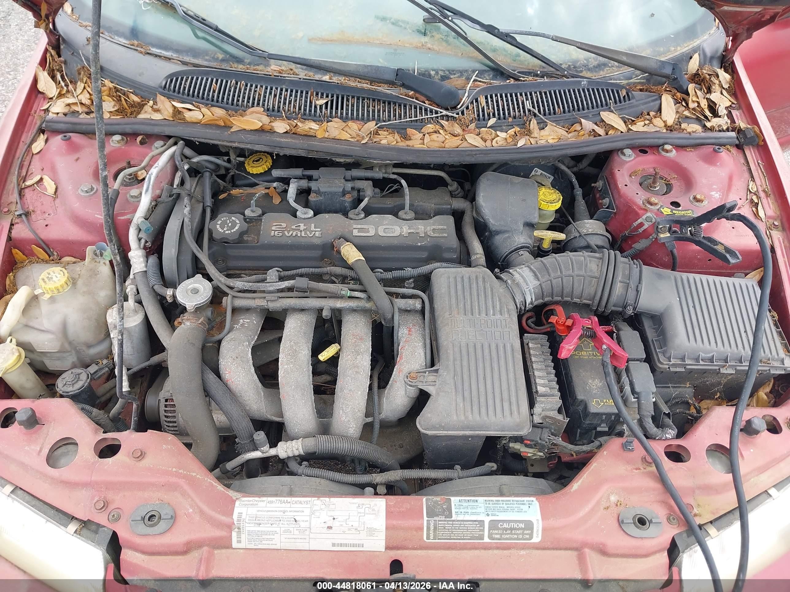2000 Dodge Stratus Se Красный vin: 1B3EJ46X2YN149511