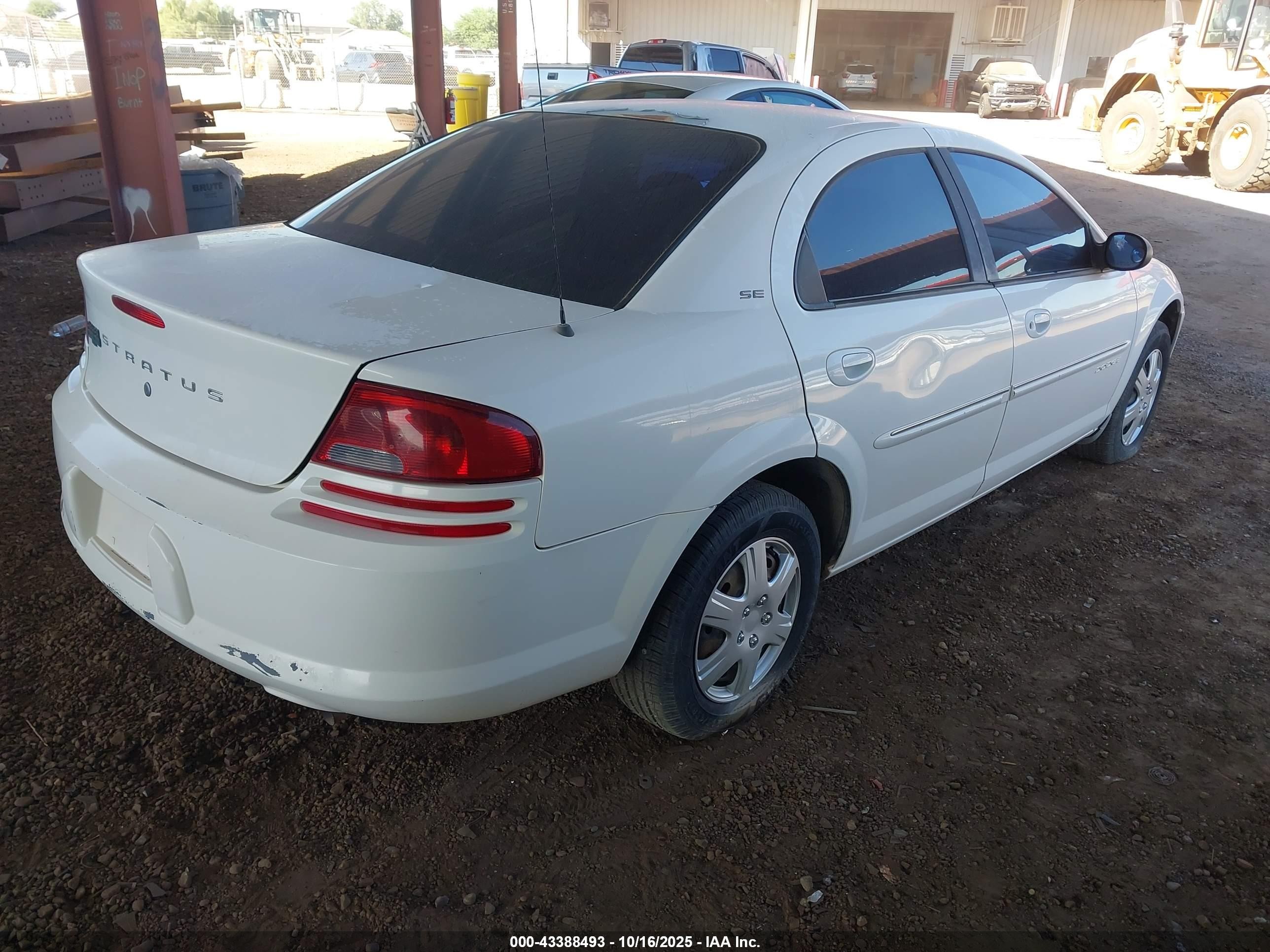 2001 Dodge Stratus Se White vin: 1B3EJ46X91N660798