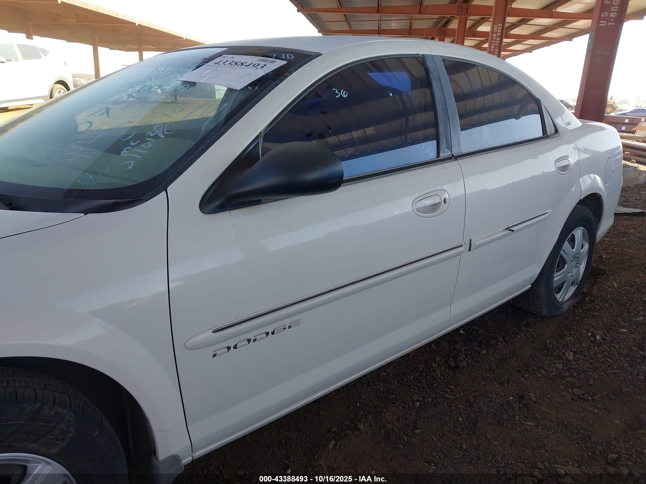 2001 Dodge Stratus Se White vin: 1B3EJ46X91N660798