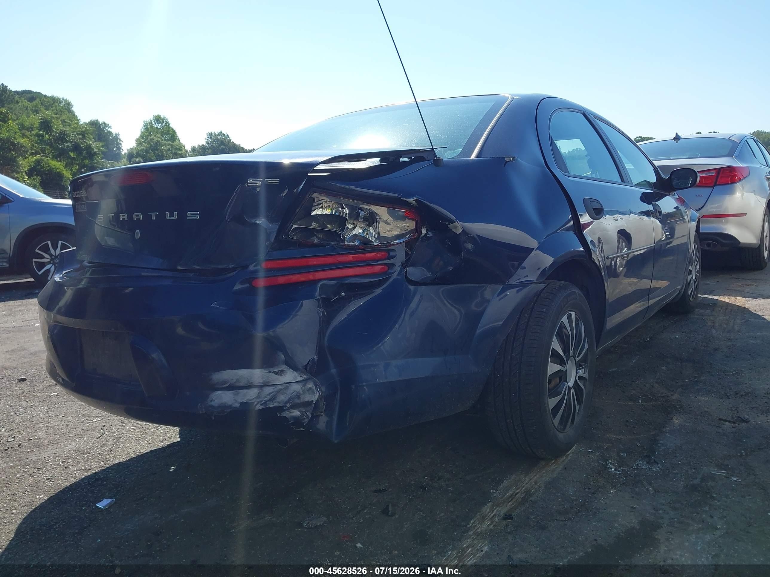 2004 Dodge Stratus Se Blue vin: 1B3EL36X94N146894