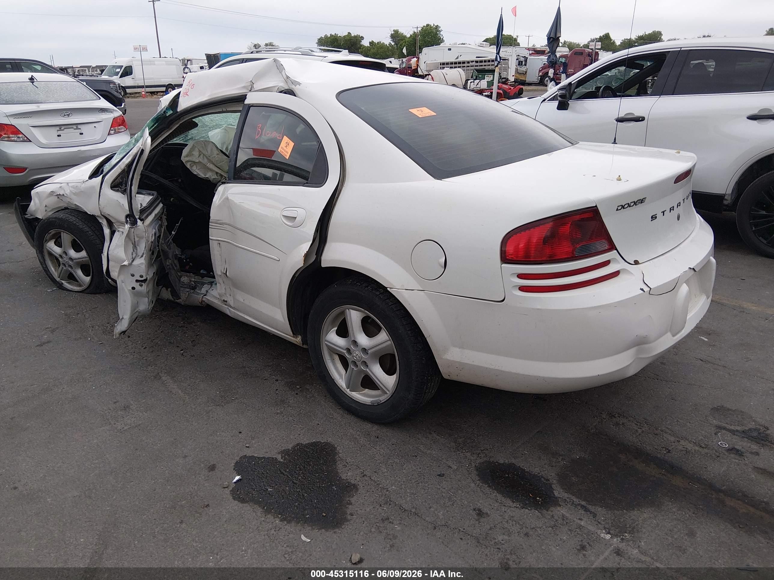 2006 Dodge Stratus Sxt White vin: 1B3EL46R26N151574