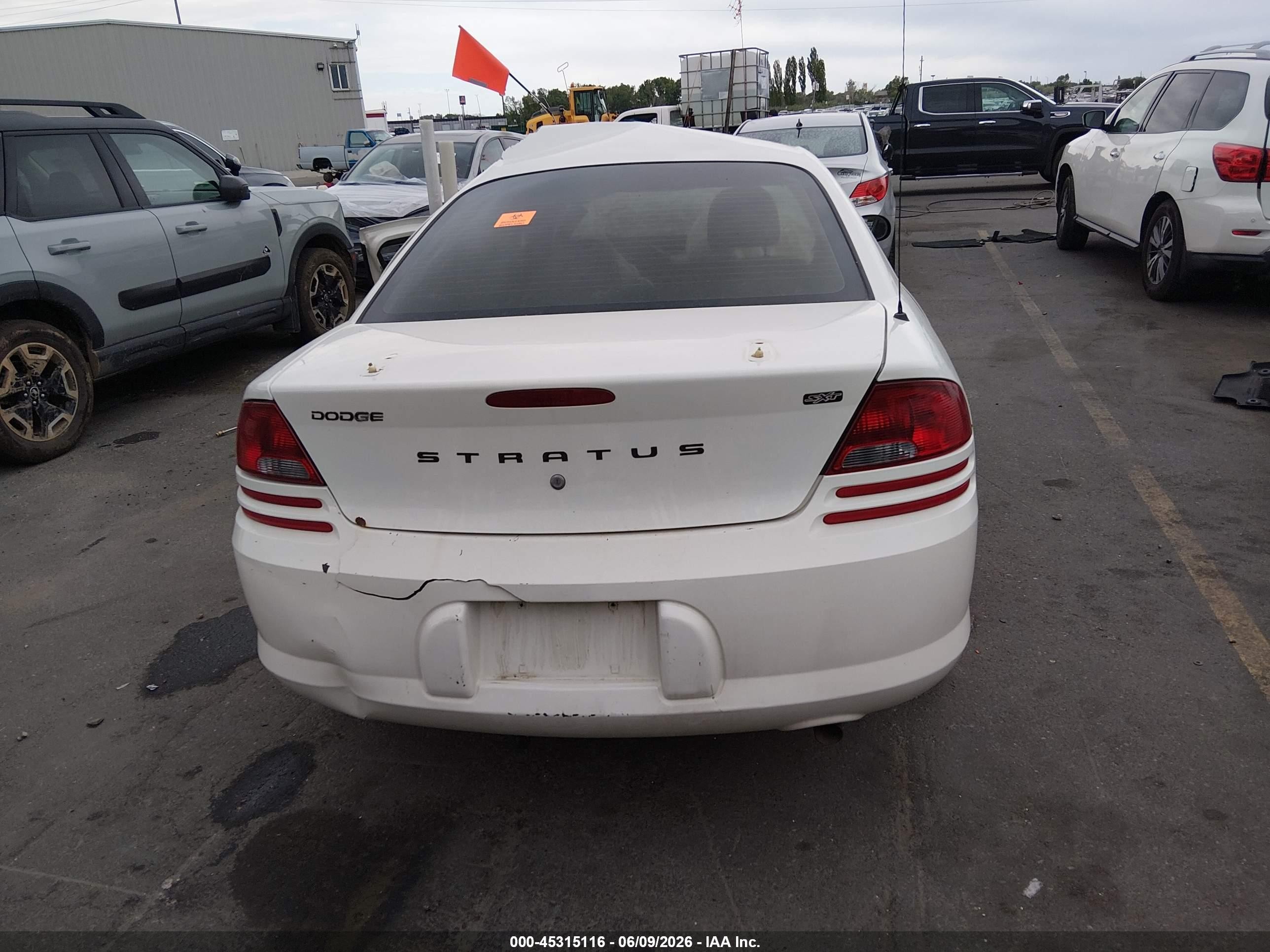 2006 Dodge Stratus Sxt White vin: 1B3EL46R26N151574