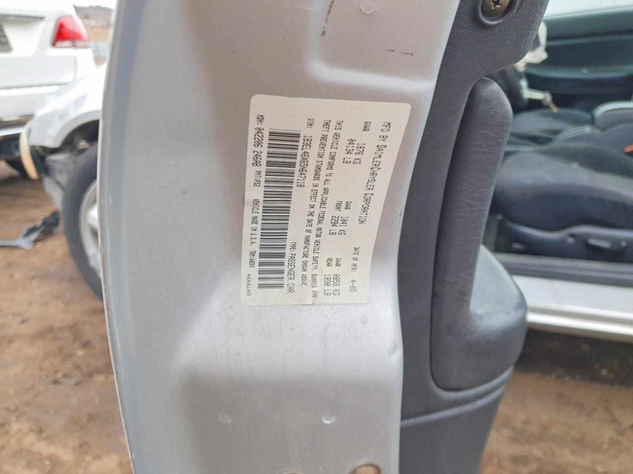 2005 Dodge Stratus Sxt Silver vin: 1B3EL46X65N647118