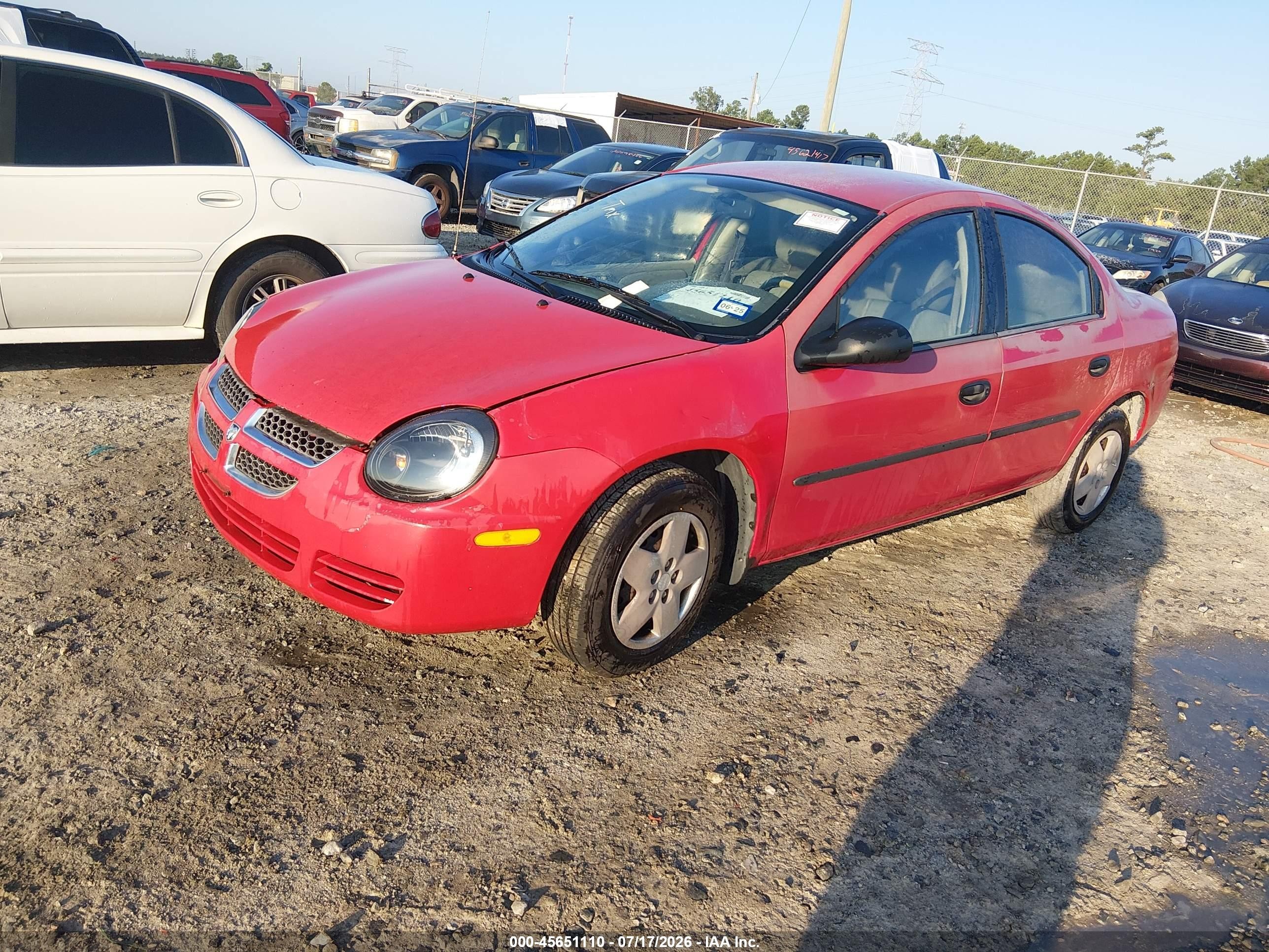 2004 Dodge Neon Se Red vin: 1B3ES26C04D557391