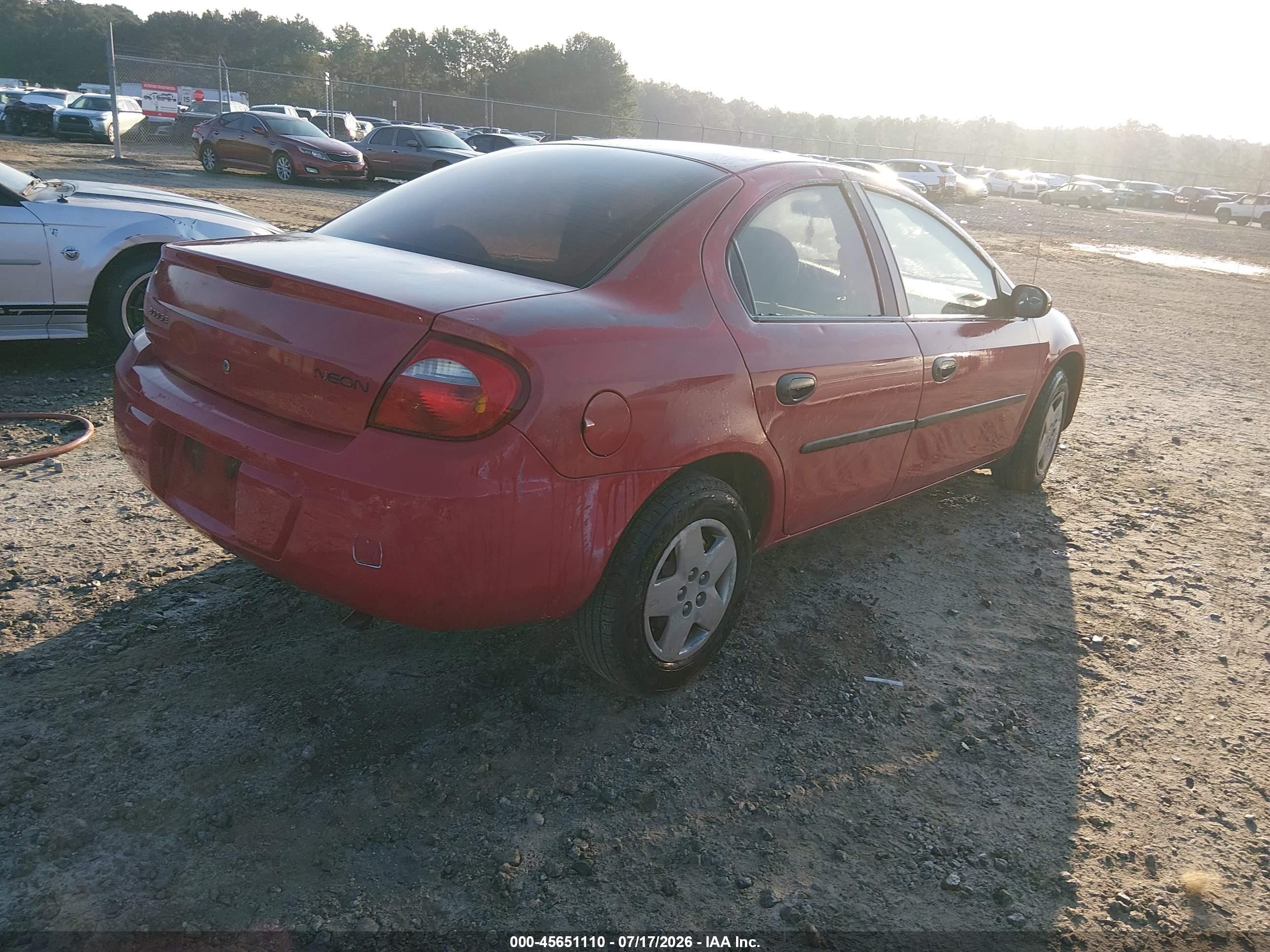 2004 Dodge Neon Se Red vin: 1B3ES26C04D557391