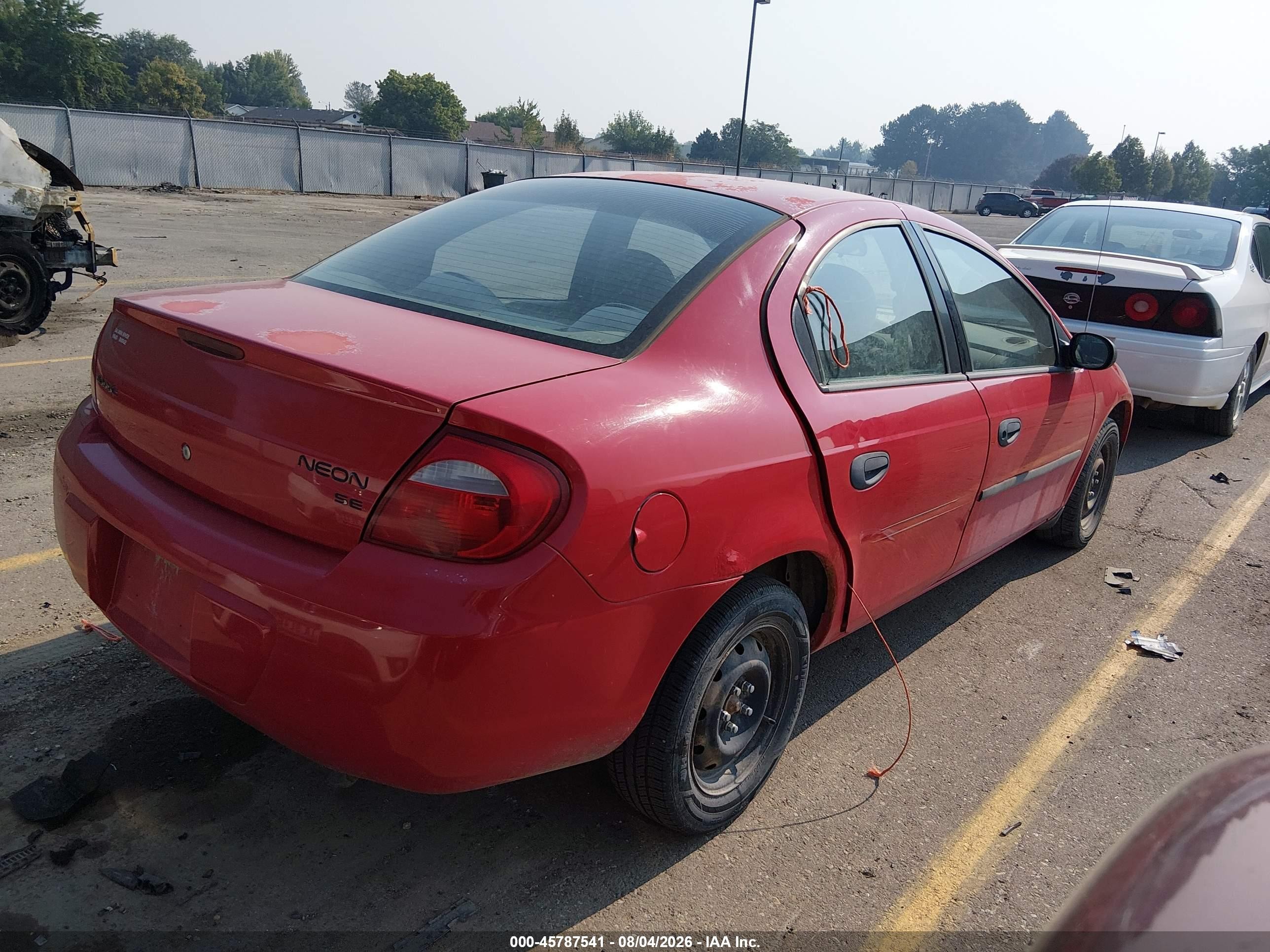 2003 Dodge Neon Se Red vin: 1B3ES26C43D208507