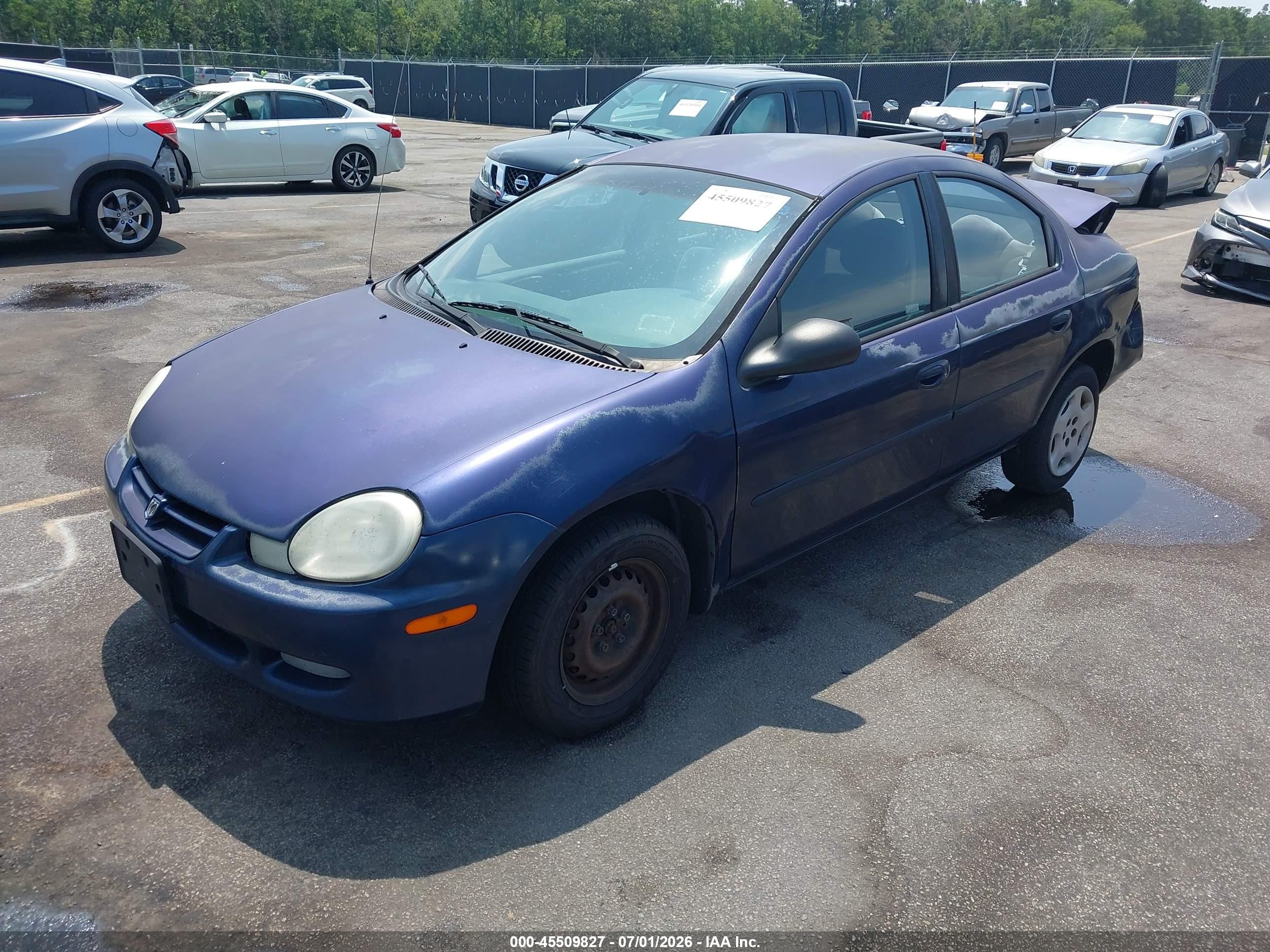 2002 Dodge Neon   Синий vin: 1B3ES26C92D586661