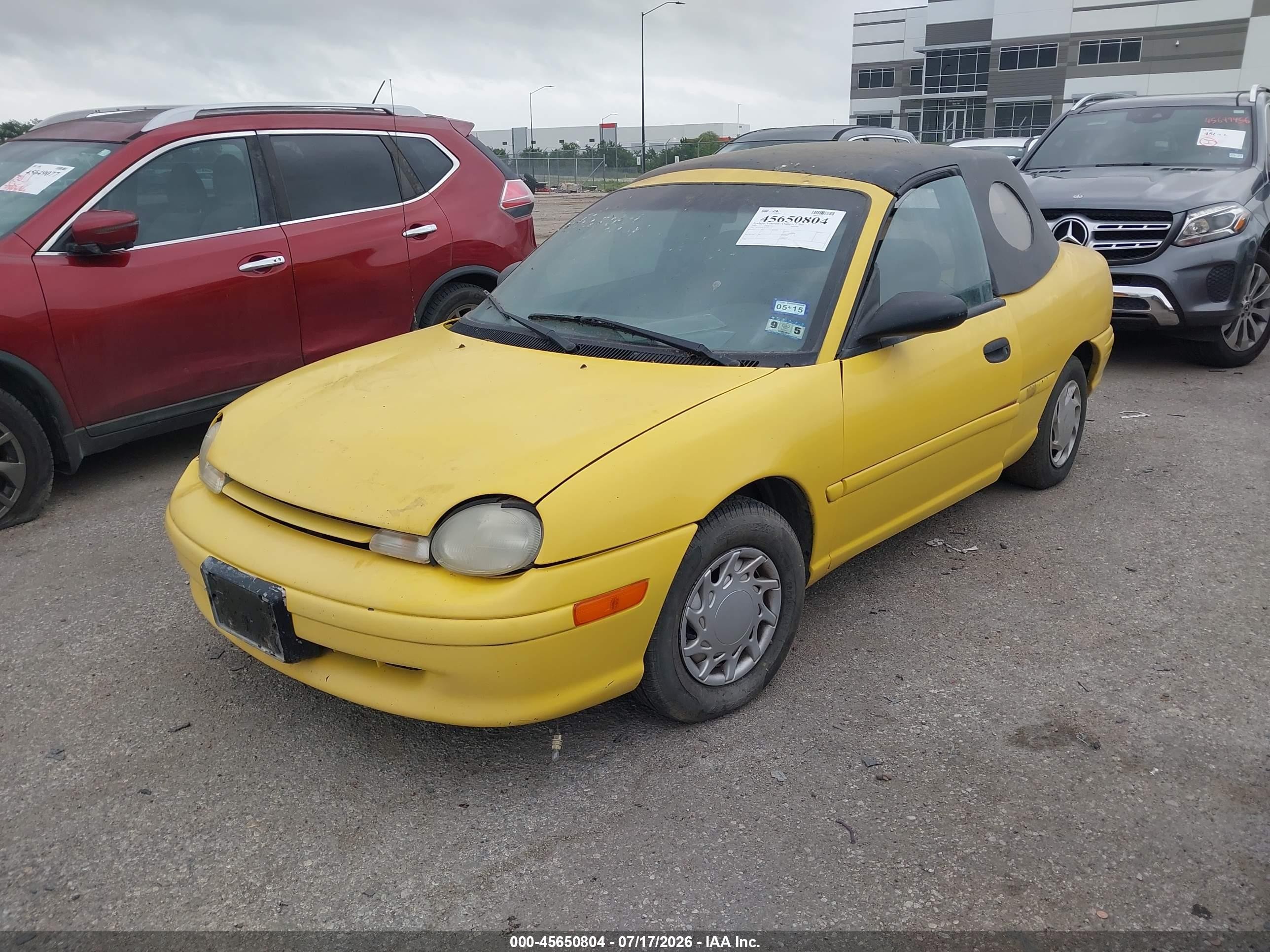 1995 Dodge Neon   Yellow vin: 1B3ES27C2SD584488