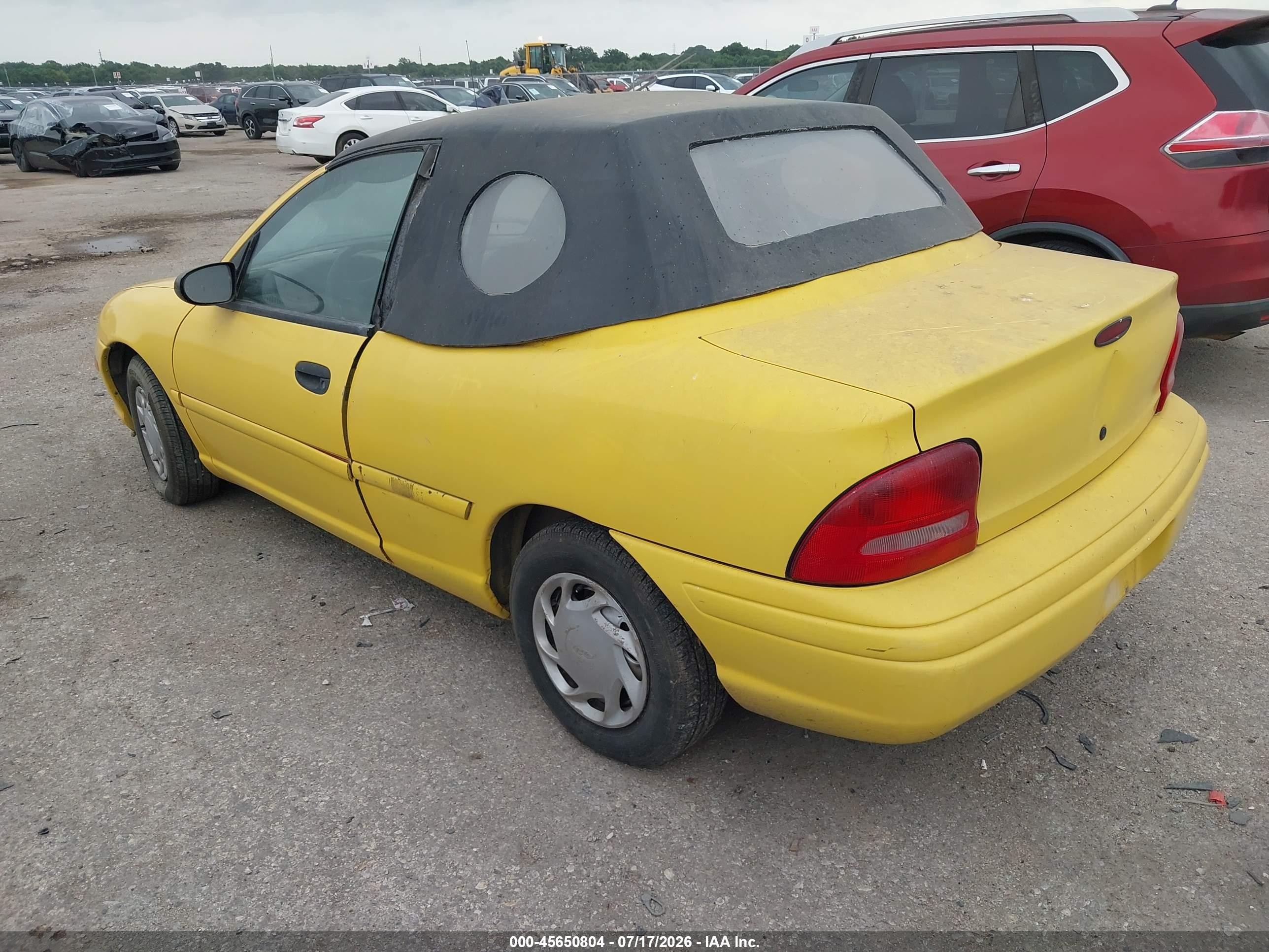 1995 Dodge Neon   Yellow vin: 1B3ES27C2SD584488