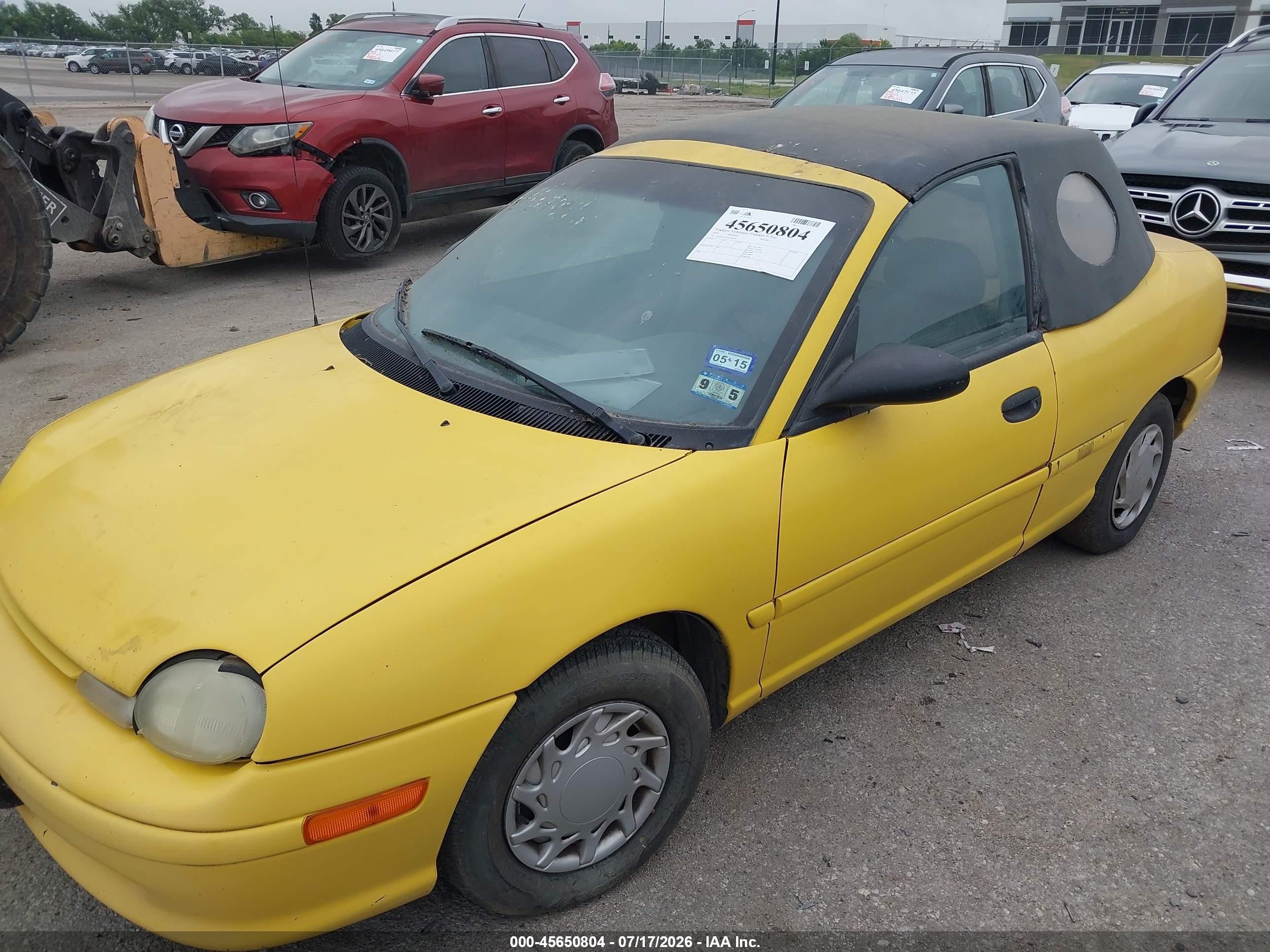 1995 Dodge Neon   Yellow vin: 1B3ES27C2SD584488