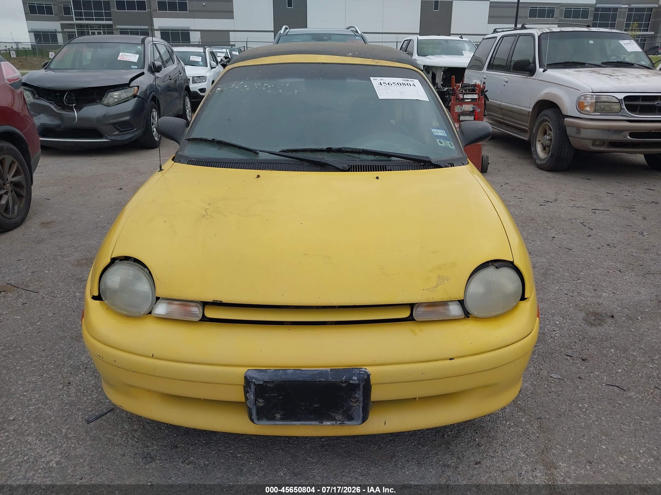 1995 Dodge Neon   Yellow vin: 1B3ES27C2SD584488