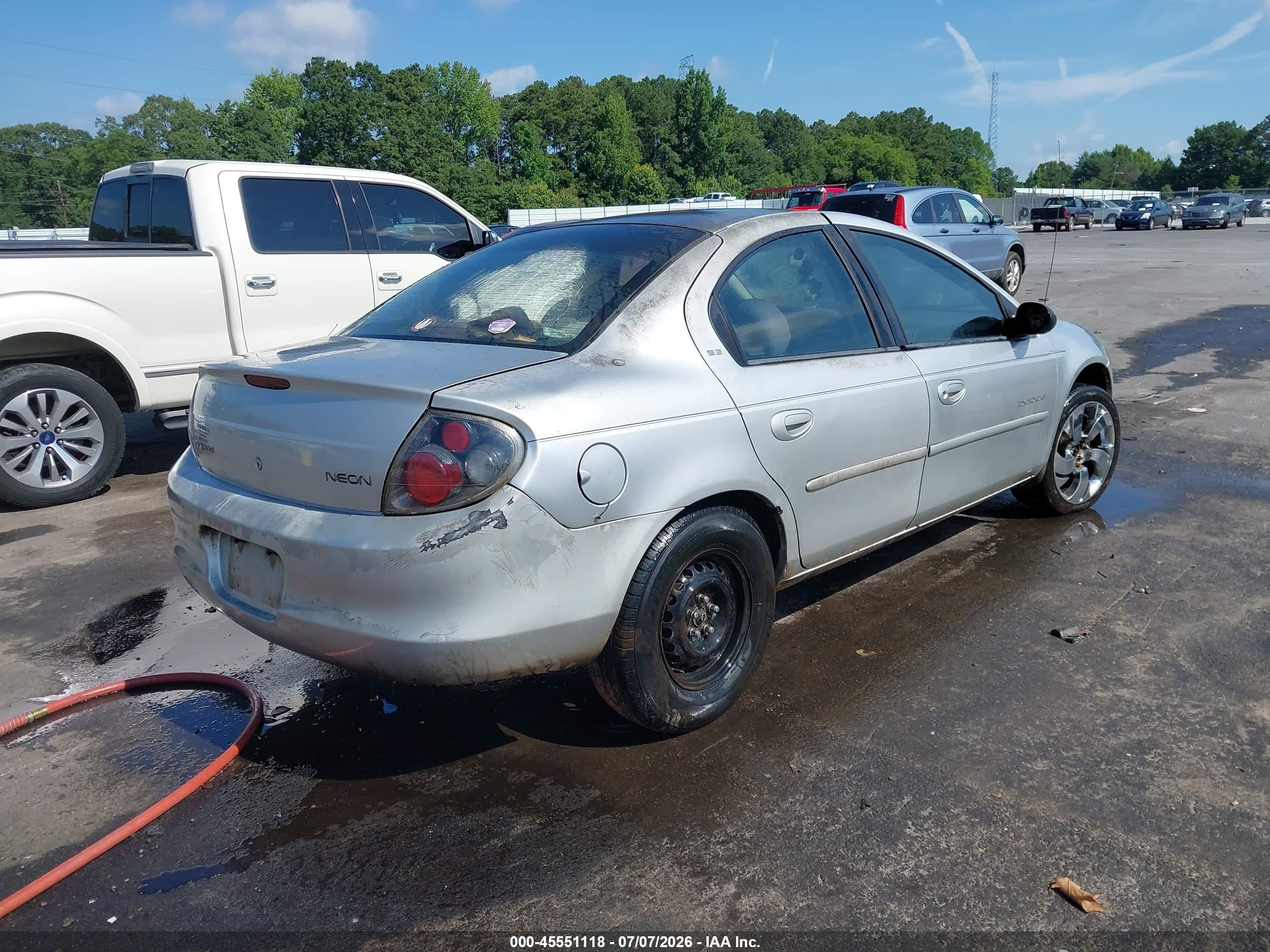 2001 Dodge Neon Se Silver vin: 1B3ES46C31D238459