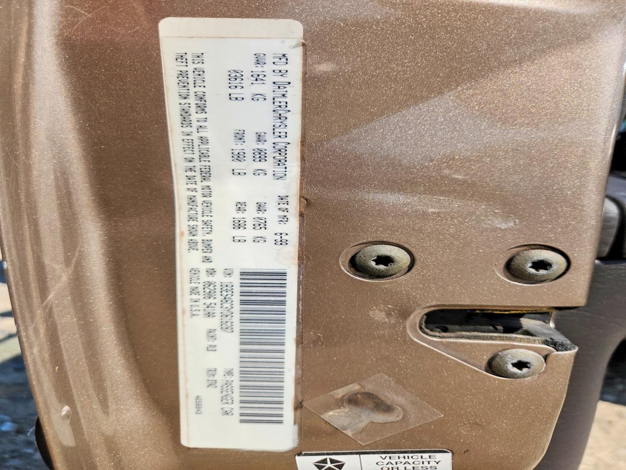 2000 Dodge Neon Base Tan vin: 1B3ES46C3YD616287