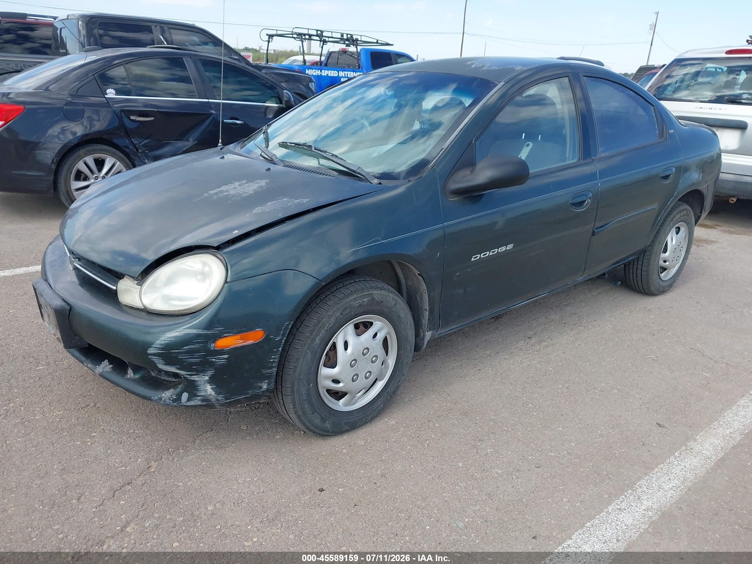 2001 Dodge Neon Se Green vin: 1B3ES46C51D195789