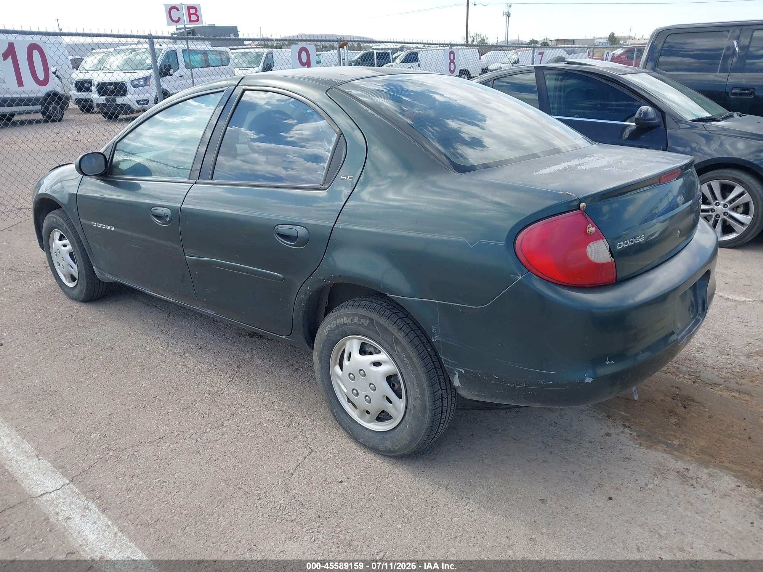 2001 Dodge Neon Se Green vin: 1B3ES46C51D195789