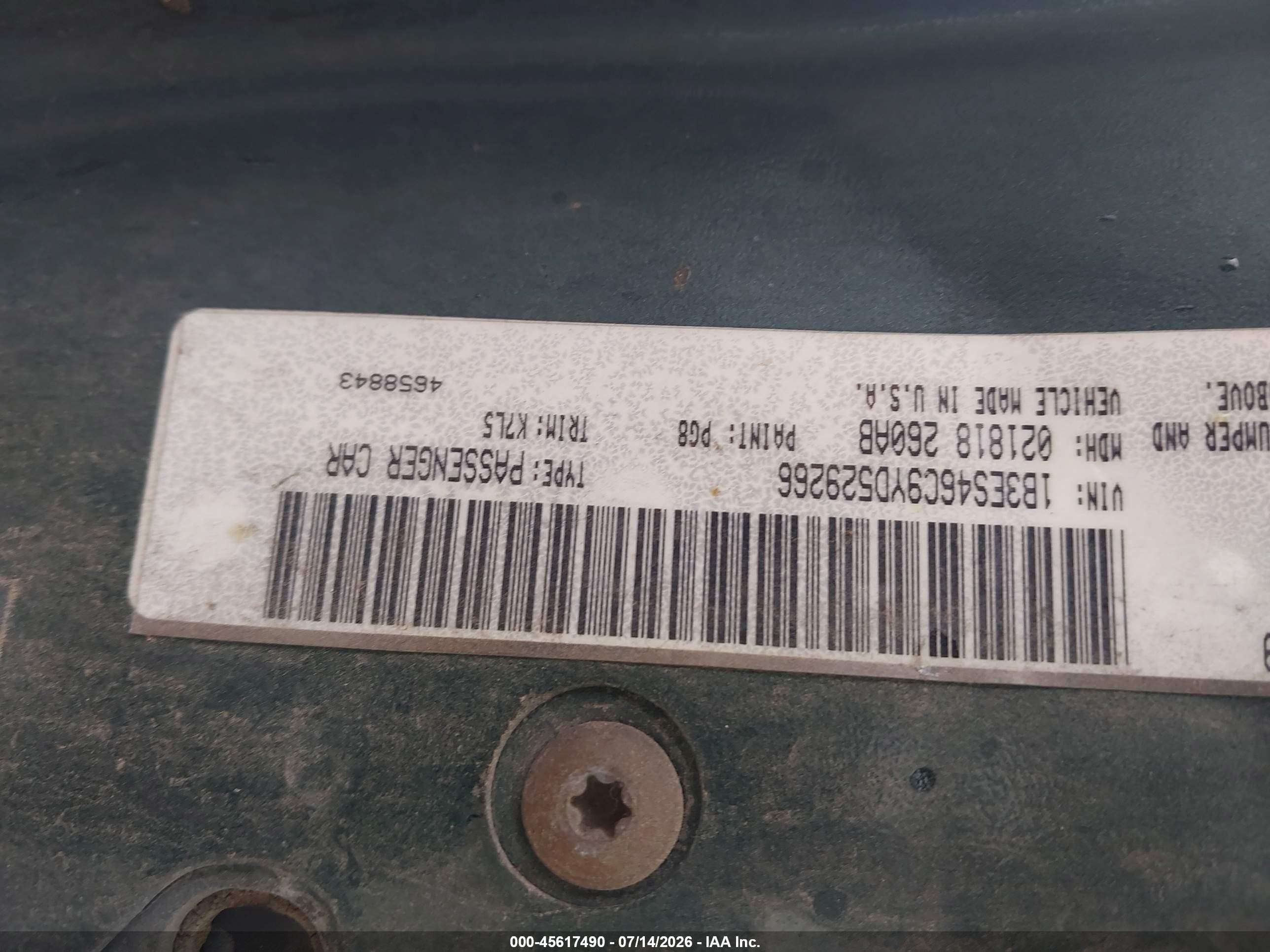 2000 Dodge Neon Highline Green vin: 1B3ES46C9YD529266
