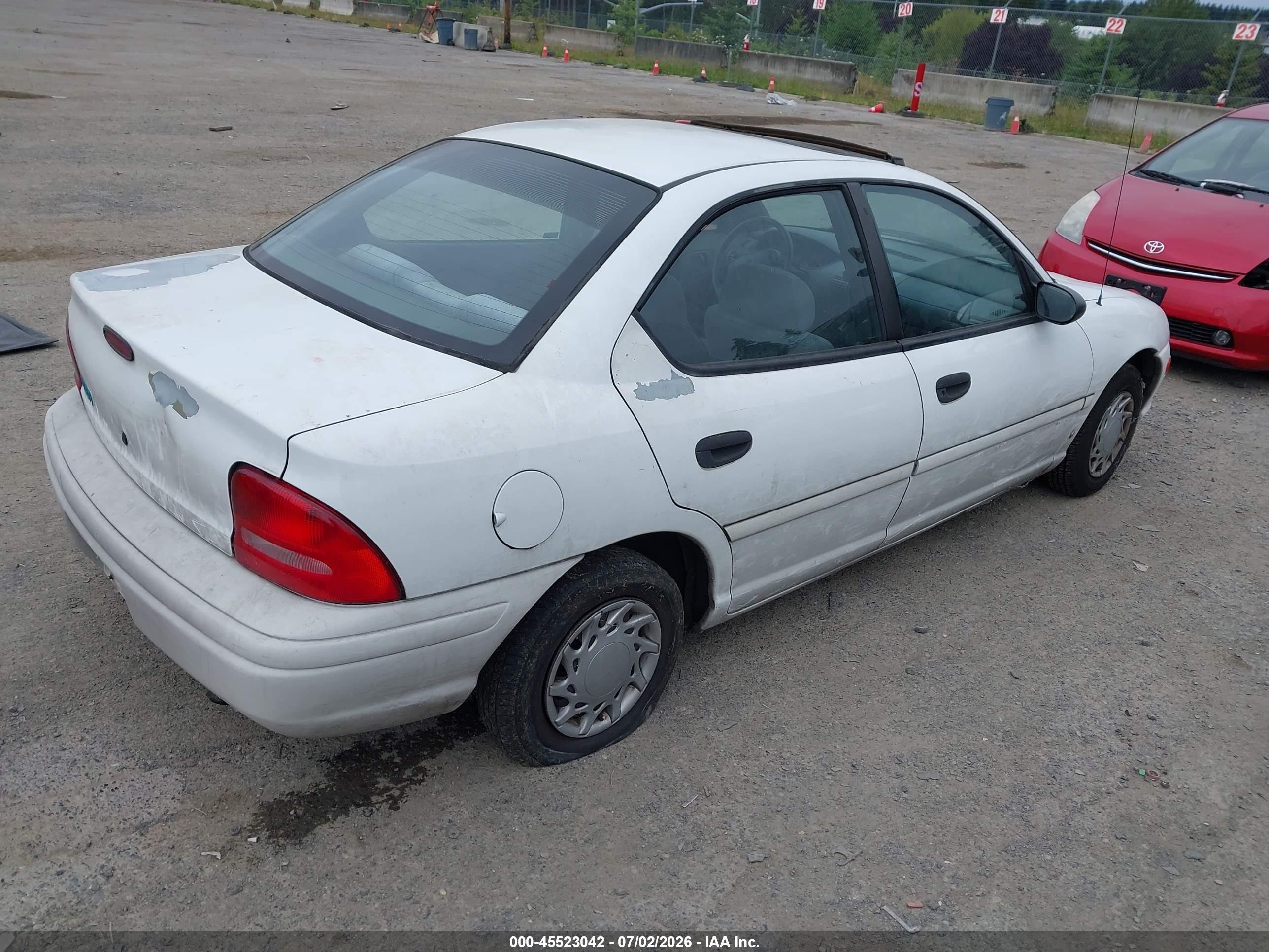 1995 Dodge Neon Highline White vin: 1B3ES47C9SD559647