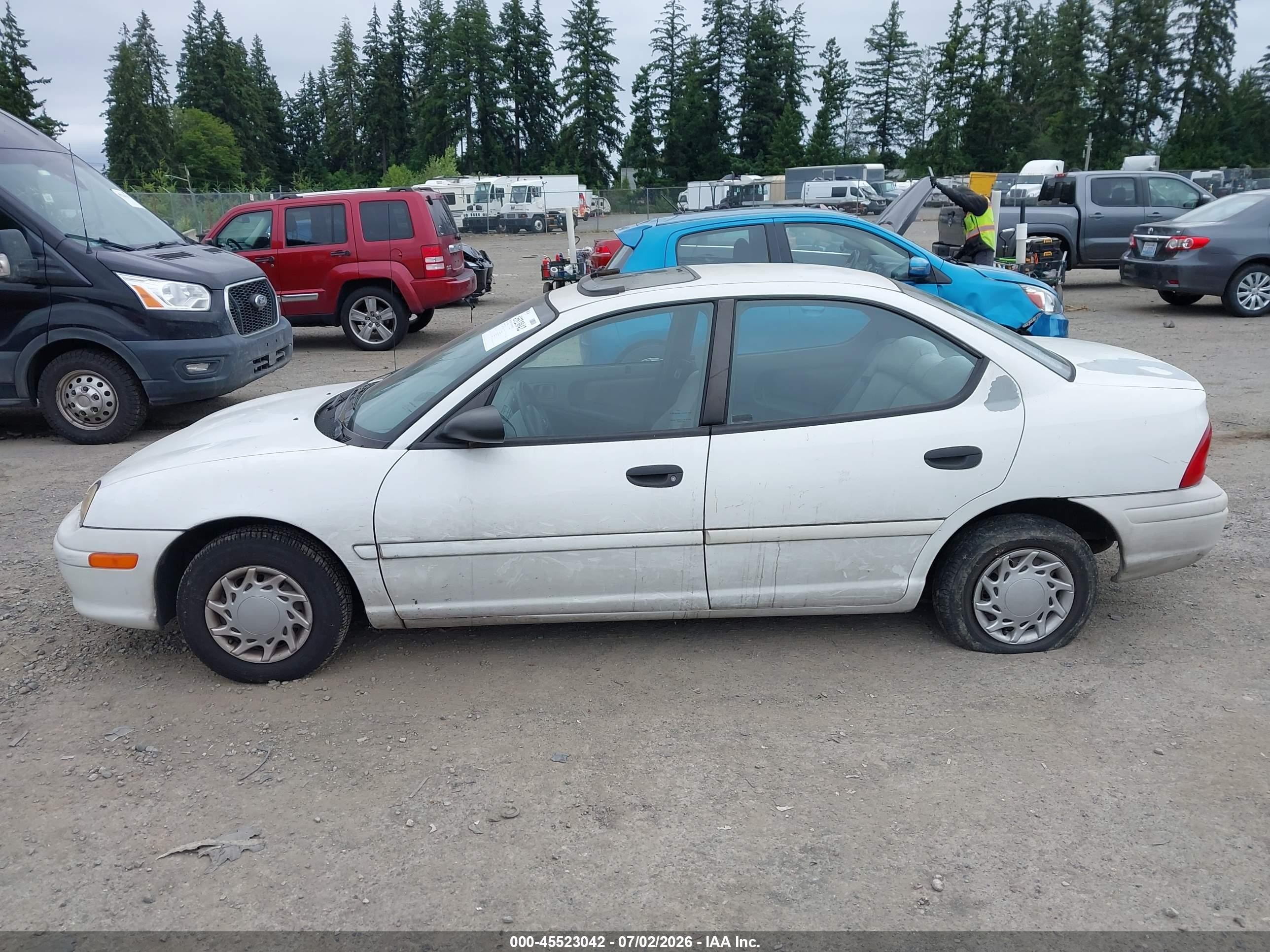 1995 Dodge Neon Highline White vin: 1B3ES47C9SD559647