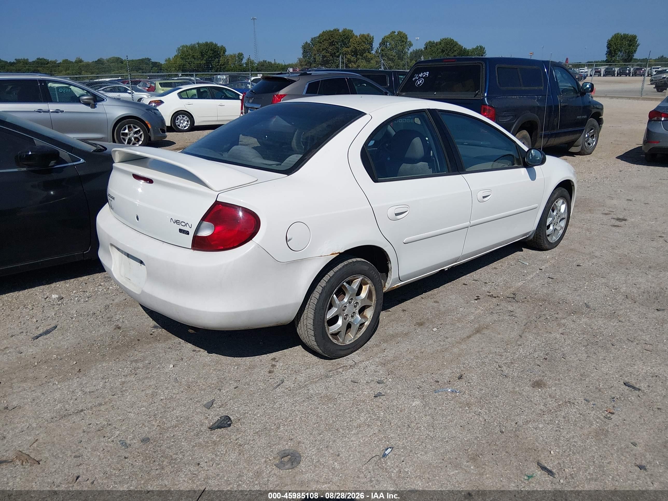2002 Dodge Neon Sxt White vin: 1B3ES56C12D651455