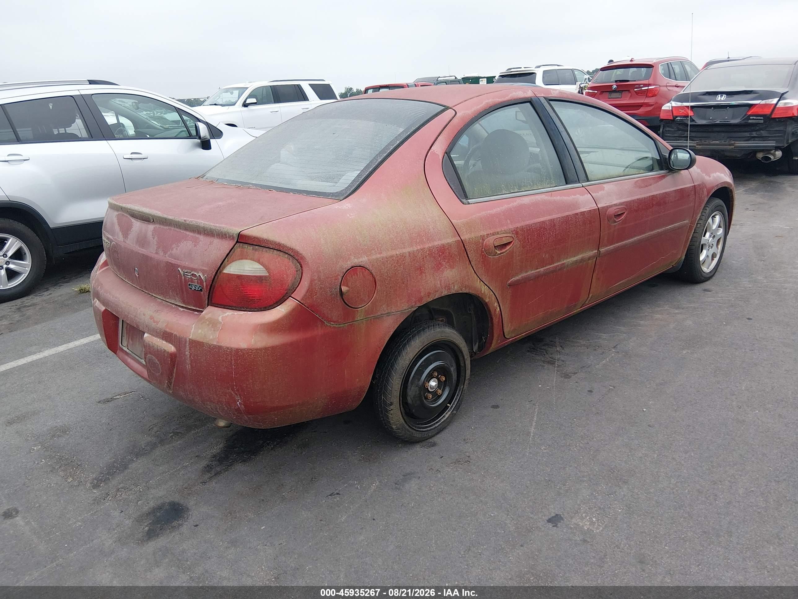 2005 Dodge Neon Sxt Red vin: 1B3ES56C55D172380
