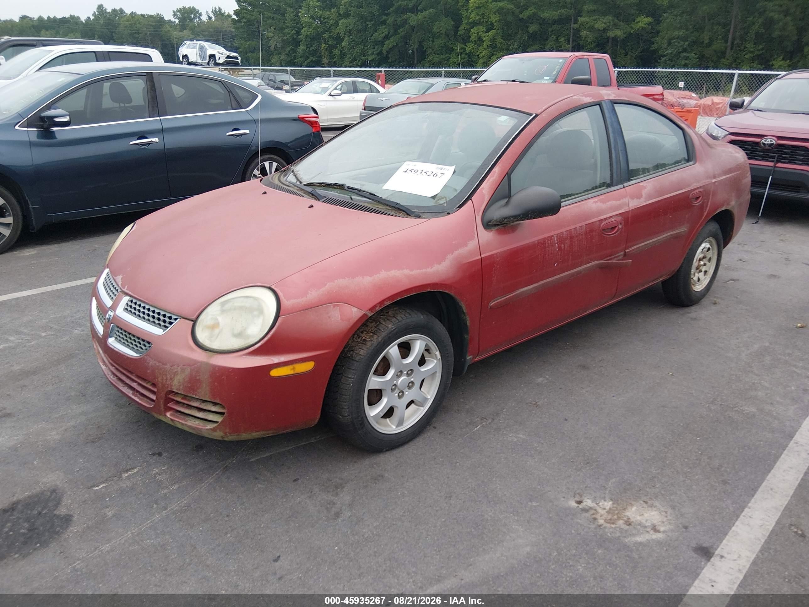 2005 Dodge Neon Sxt Red vin: 1B3ES56C55D172380