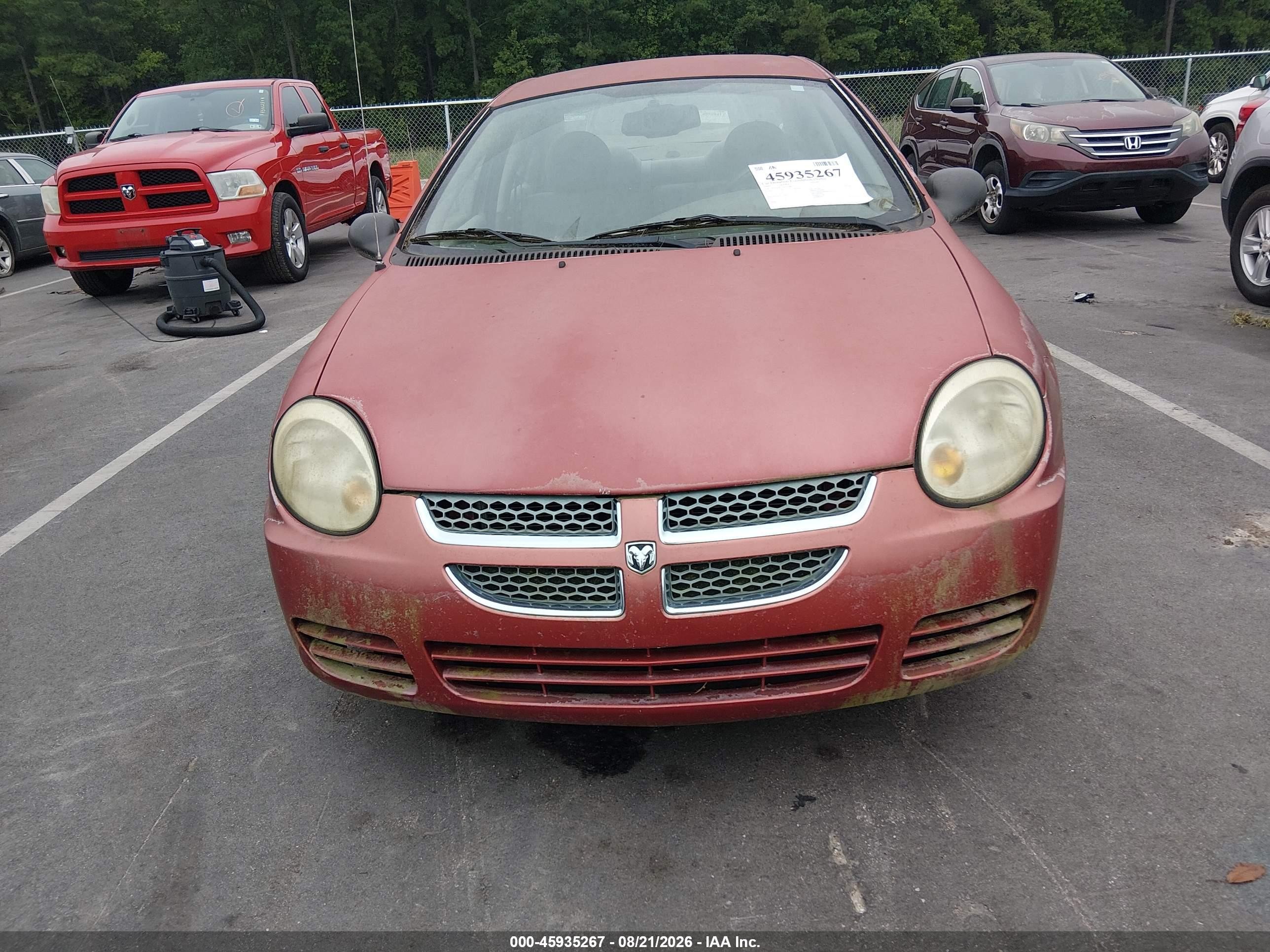 2005 Dodge Neon Sxt Red vin: 1B3ES56C55D172380
