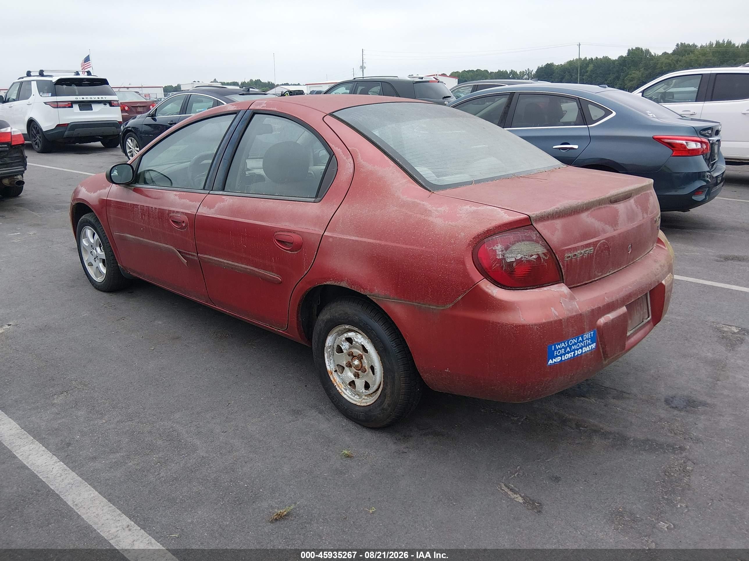 2005 Dodge Neon Sxt Red vin: 1B3ES56C55D172380