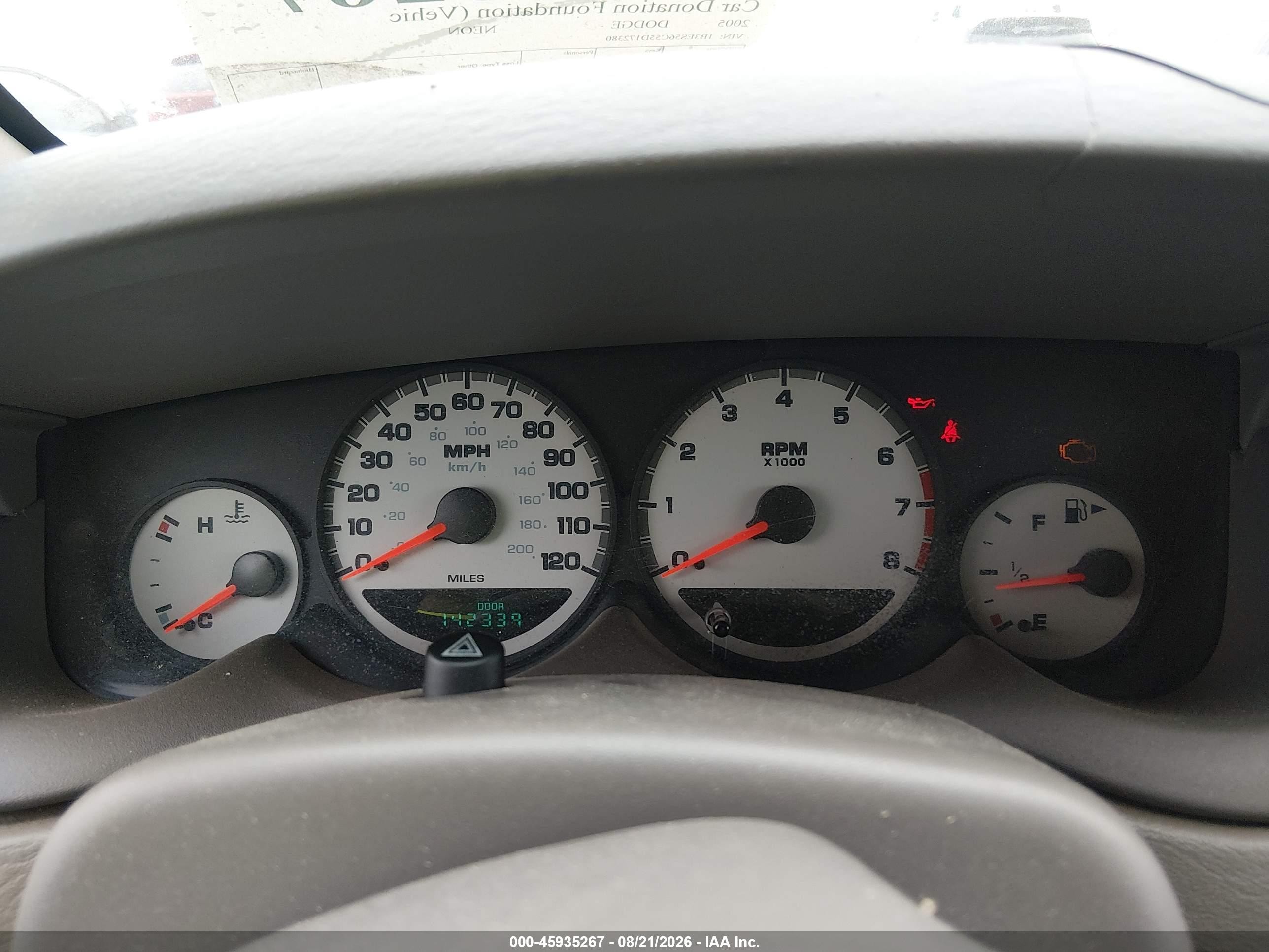 2005 Dodge Neon Sxt Red vin: 1B3ES56C55D172380