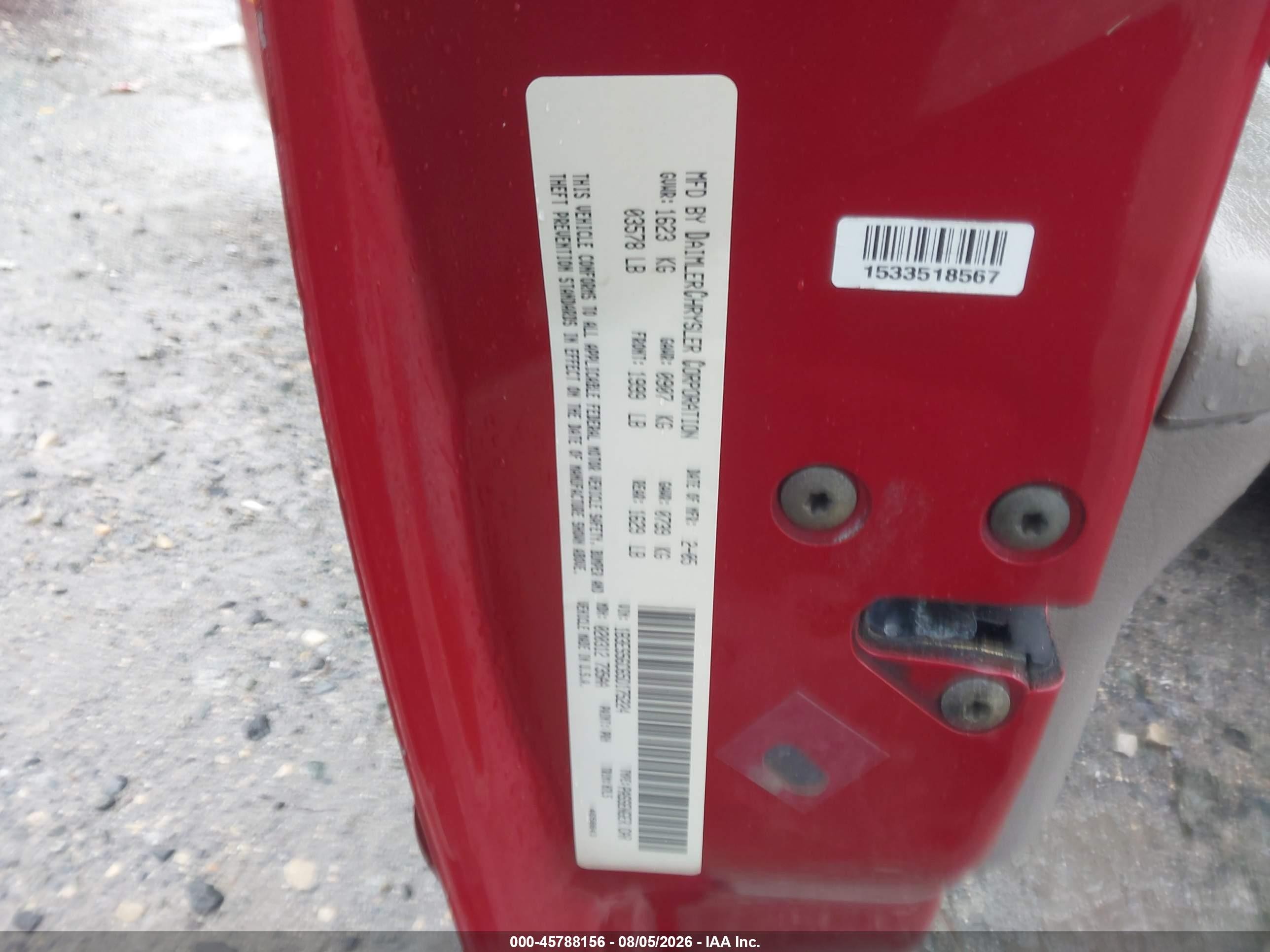 2005 Dodge Neon Sxt Red vin: 1B3ES56C65D175224