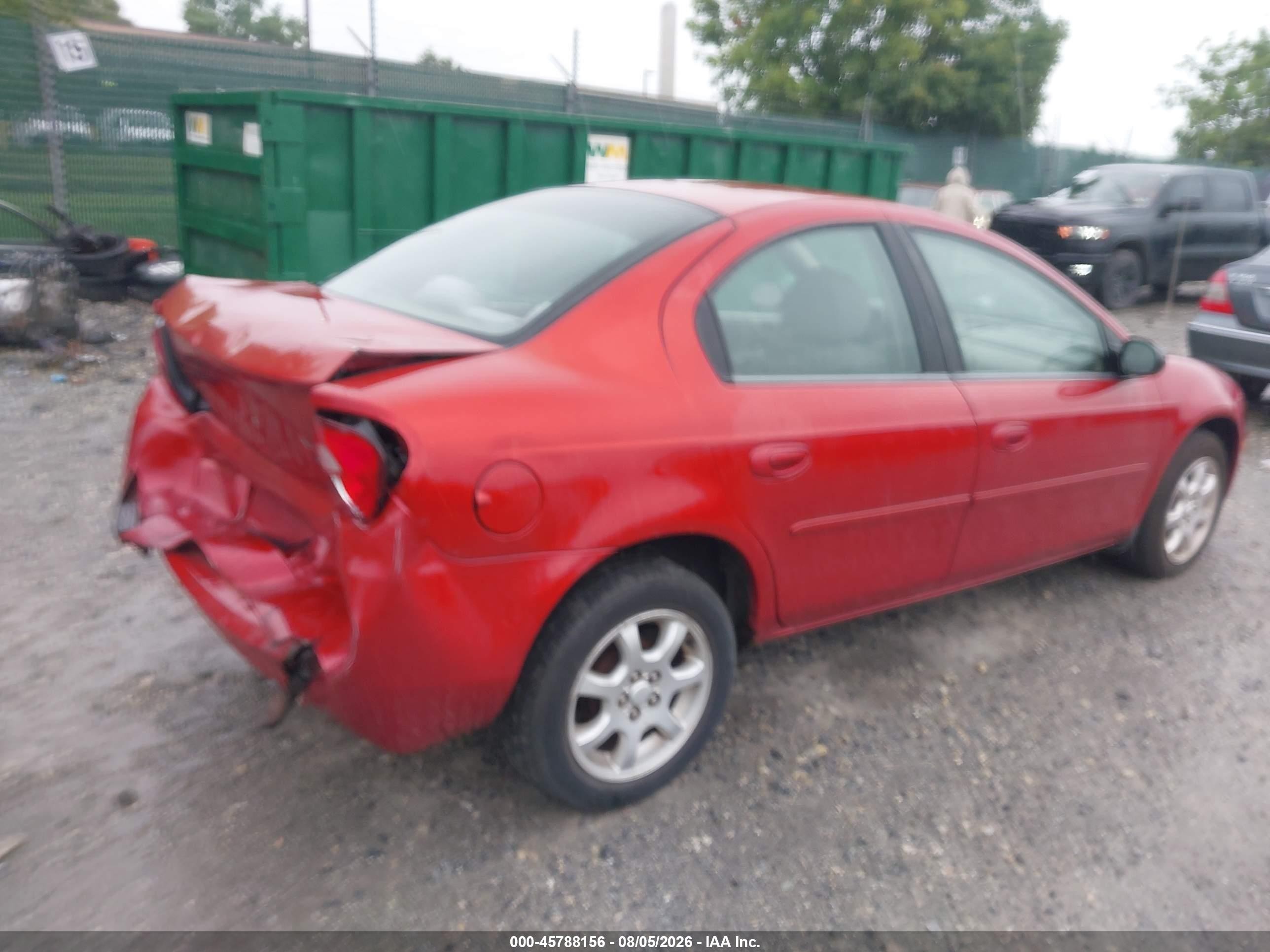 2005 Dodge Neon Sxt Red vin: 1B3ES56C65D175224