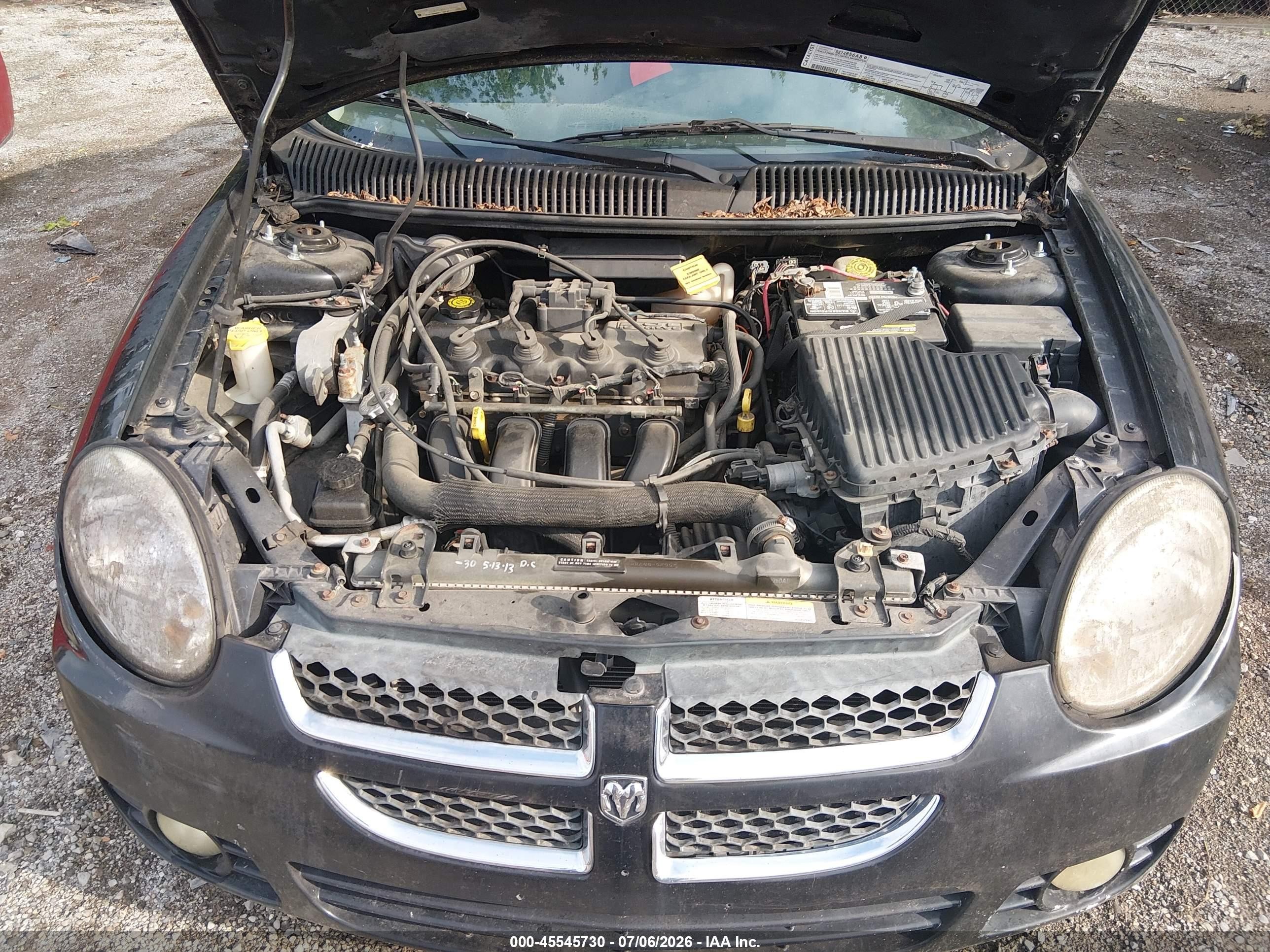 2004 Dodge Neon Sxt Black vin: 1B3ES56C74D629205