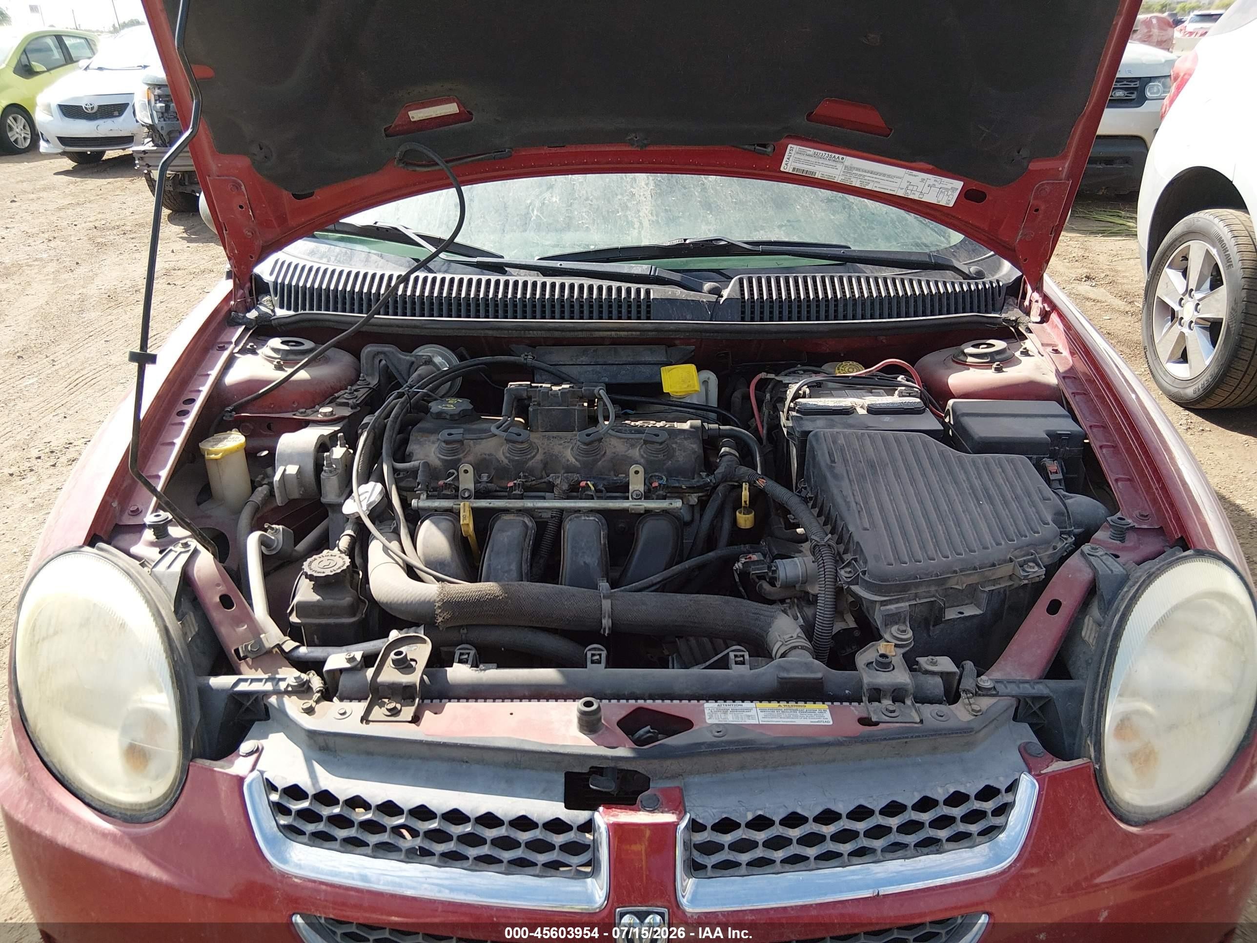 2005 Dodge Neon Sxt Red vin: 1B3ES56C75D179864