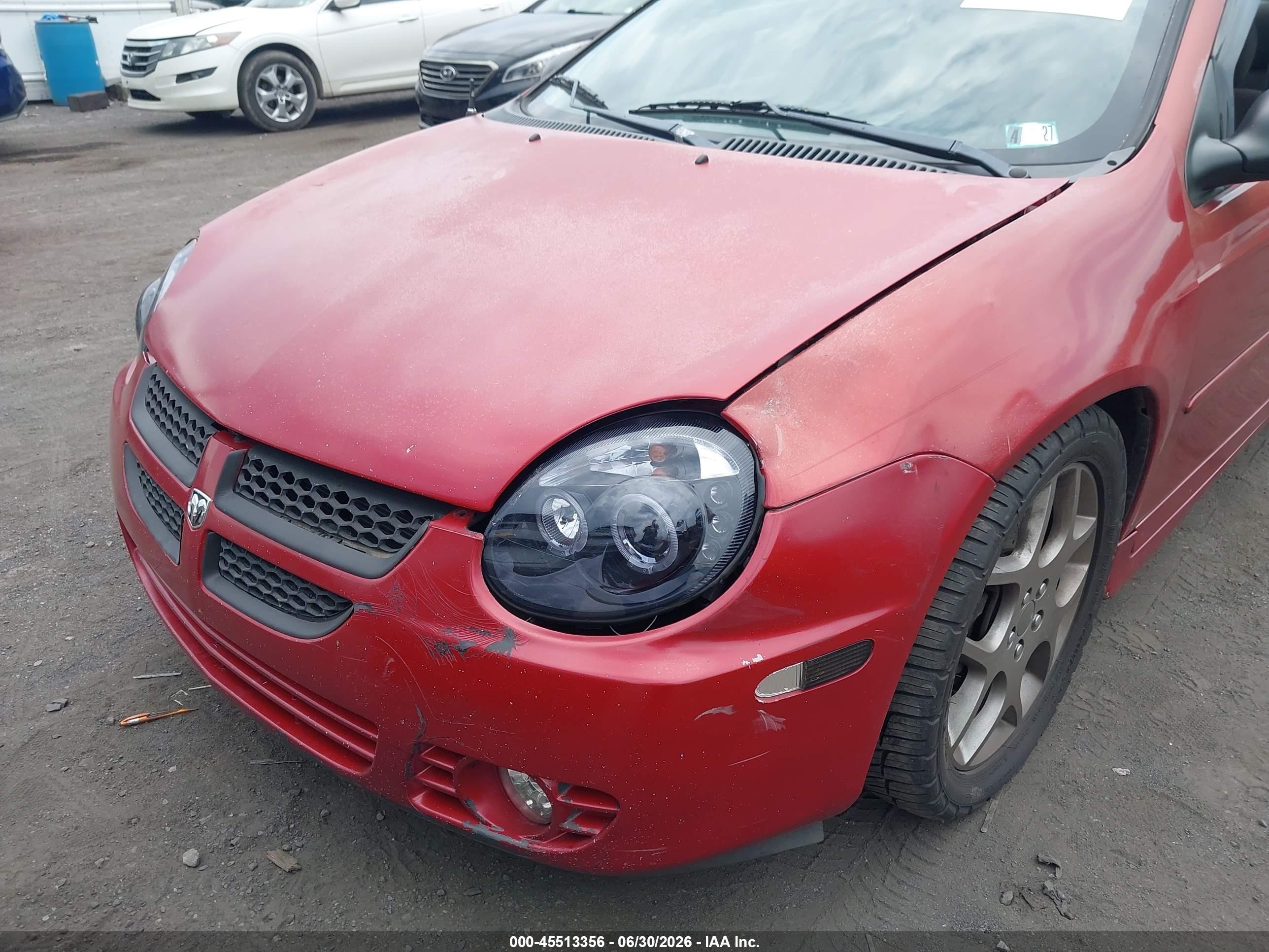 2005 Dodge Neon Sxt Red vin: 1B3ES56C75D278880