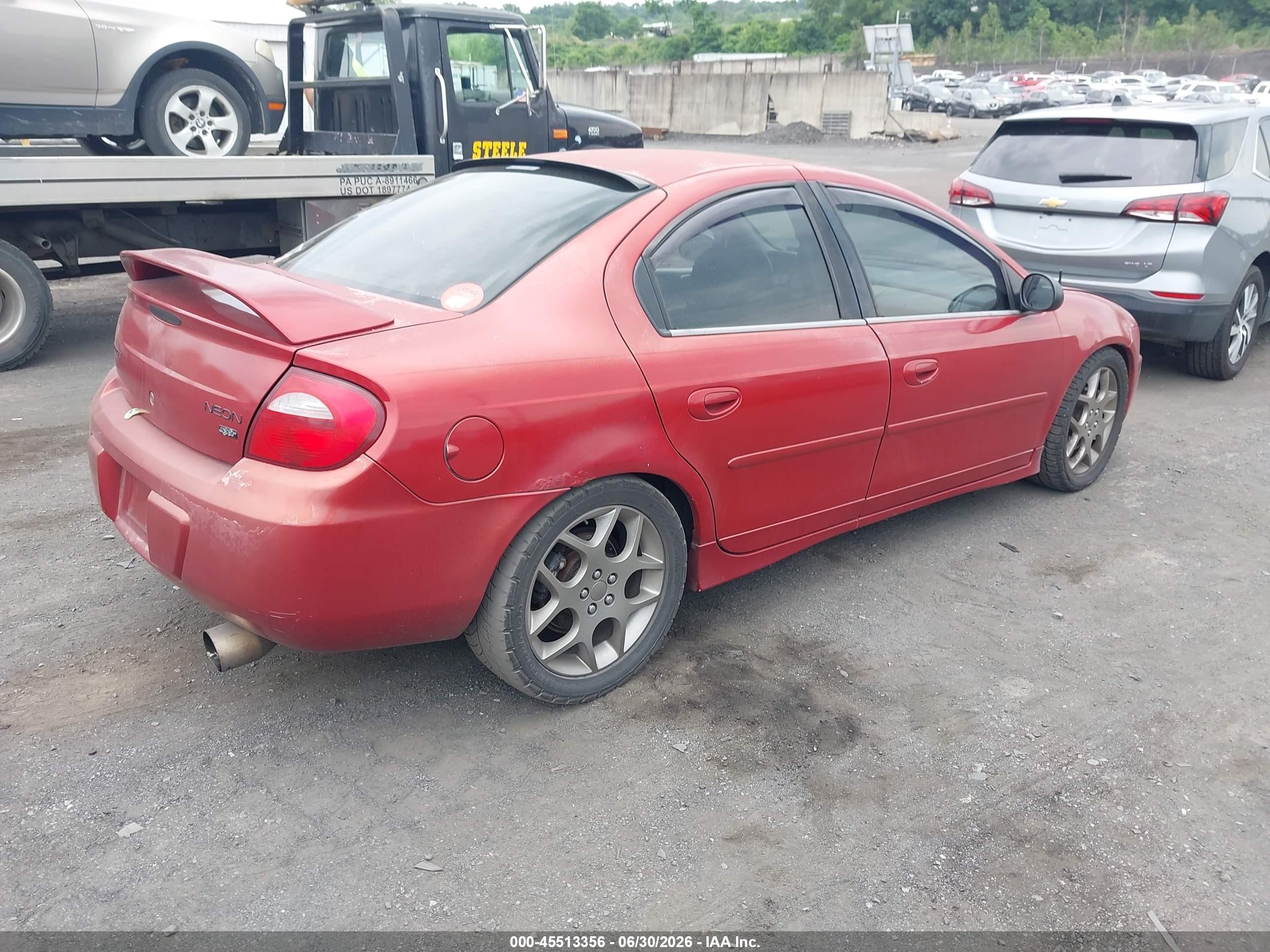 2005 Dodge Neon Sxt Red vin: 1B3ES56C75D278880