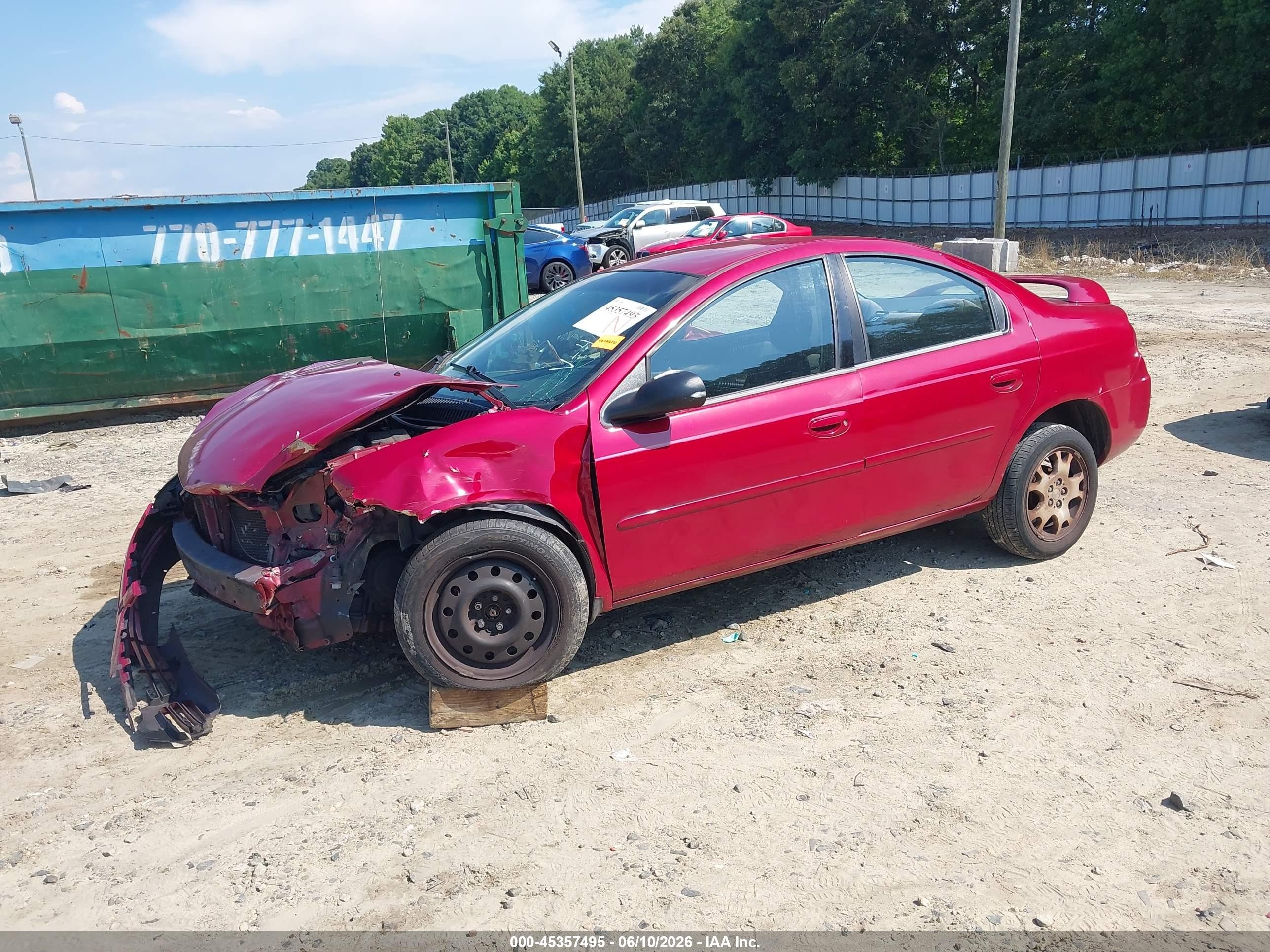 2005 Dodge Neon Sxt Red vin: 1B3ES56C85D284994