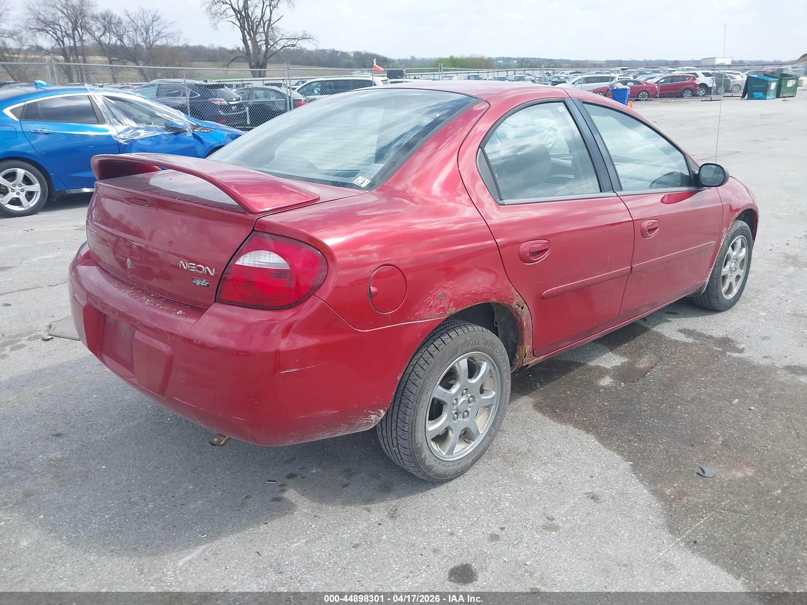 2005 Dodge Neon Sxt Red vin: 1B3ES56CX5D108433