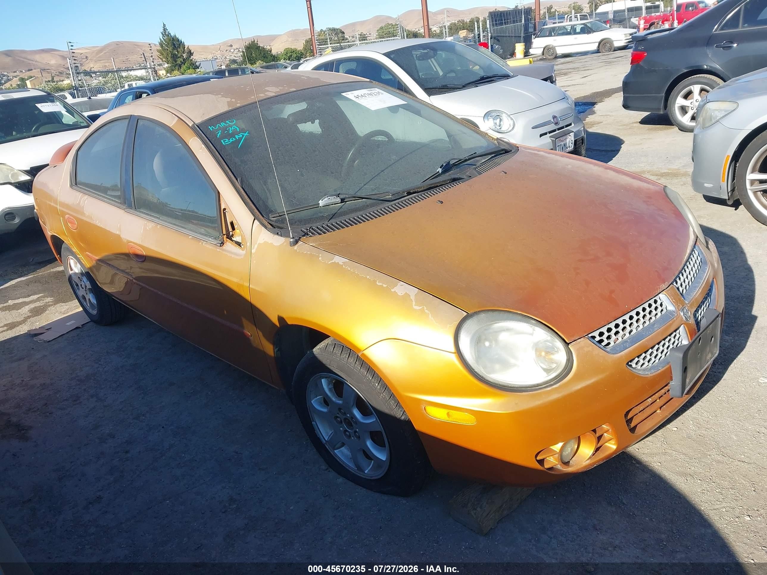 2005 Dodge Neon Sxt Orange vin: 1B3ES56CX5D199686