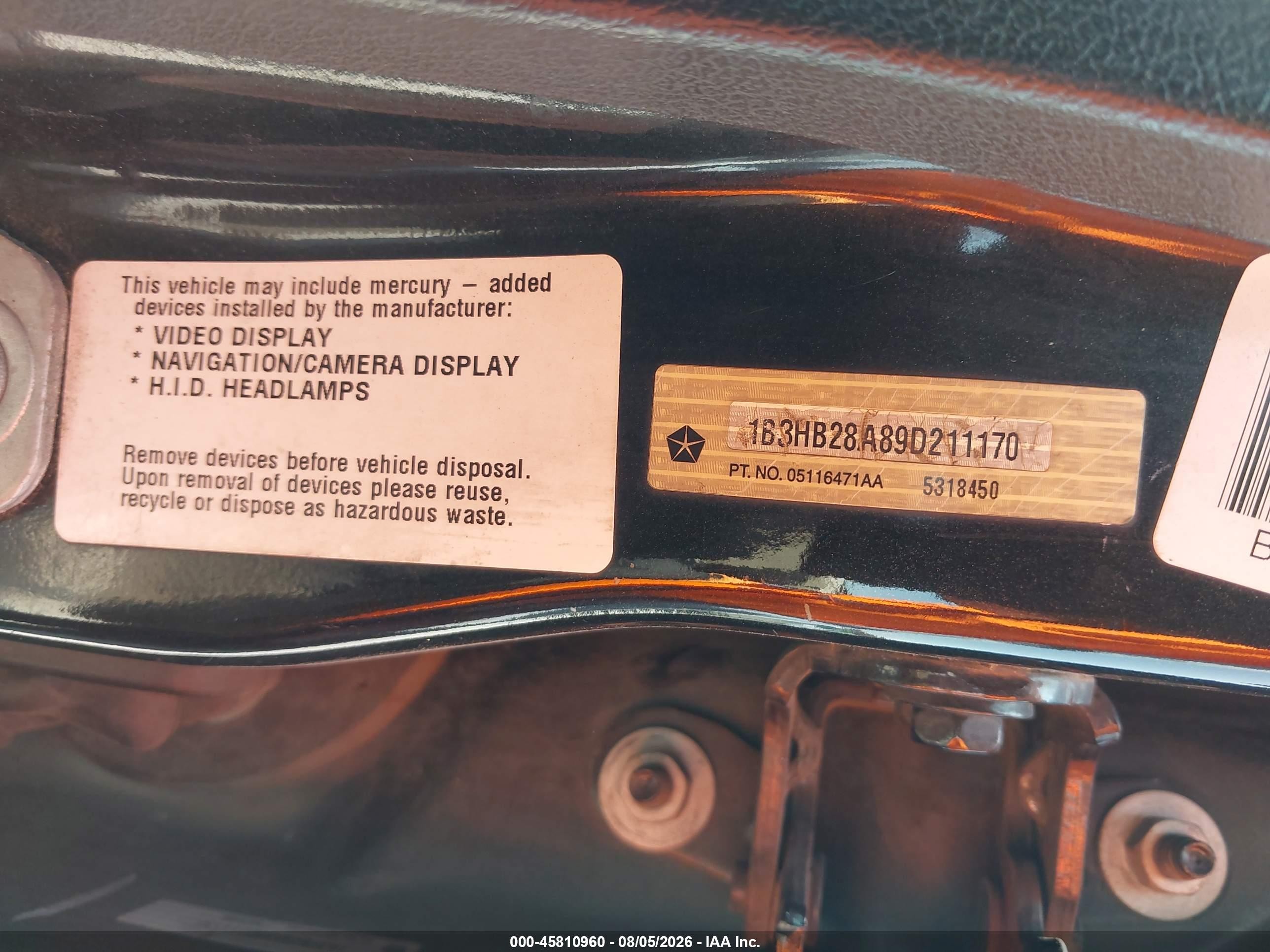 2009 Dodge Caliber Se Black vin: 1B3HB28A89D211170